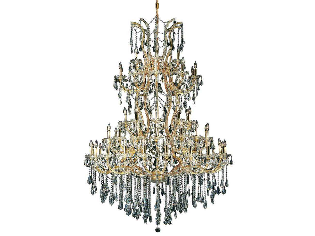 Elegant Lighting Maria Theresa 61-Light Gold Clear Crystal Candelabra Tiered Chandelier