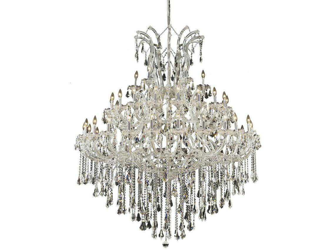Elegant Lighting Maria Theresa 49-Light Chrome Clear Crystal Candelabra Tiered Chandelier