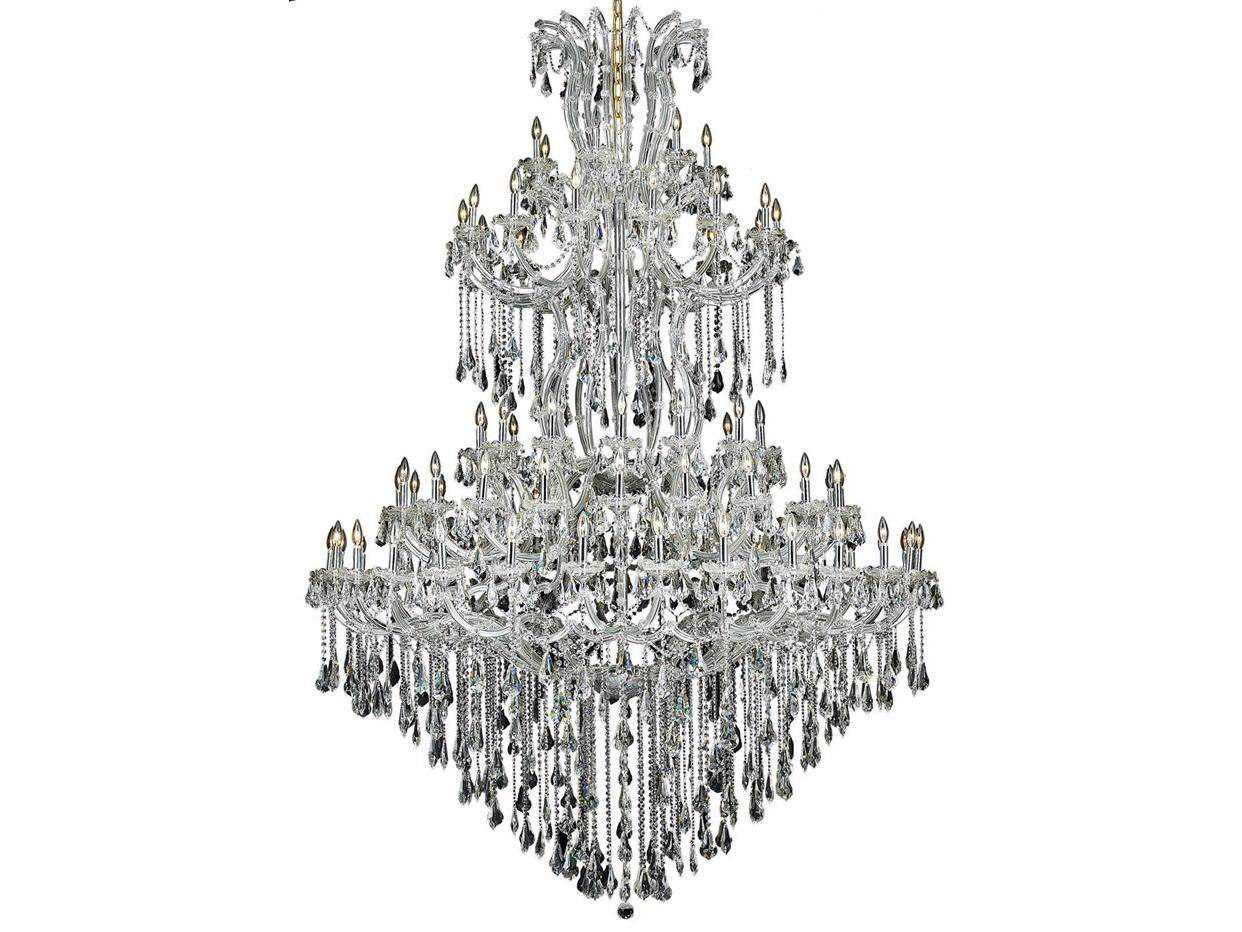 Elegant Lighting Maria Theresa 85-Light Chrome Clear Crystal Candelabra Tiered Chandelier
