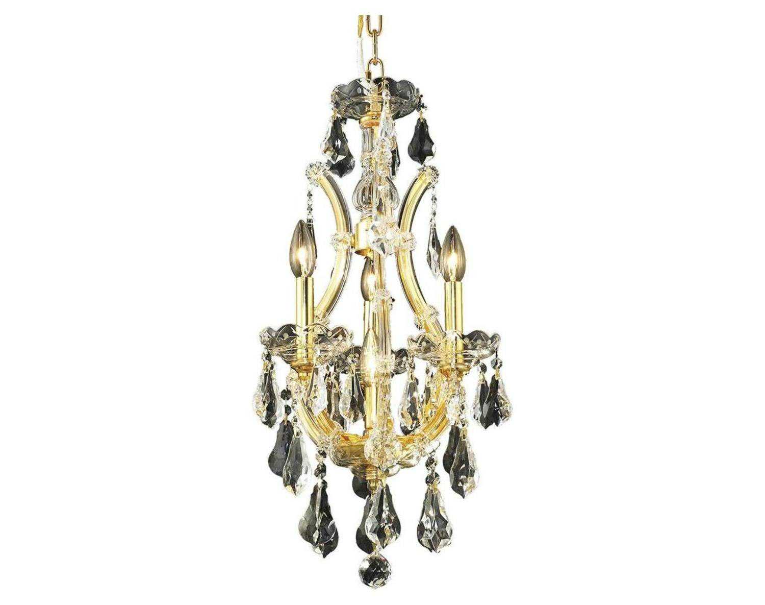 Elegant Lighting Maria Theresa 4-Light Gold Clear Crystal Candelabra Chandelier