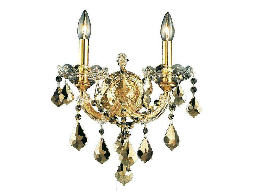 Elegant Lighting Maria Theresa Gold Crystal Wall Sconce