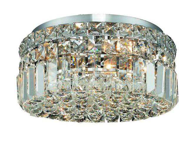 Elegant Lighting Maxime Chrome Clear Crystal Drum Flush Mount
