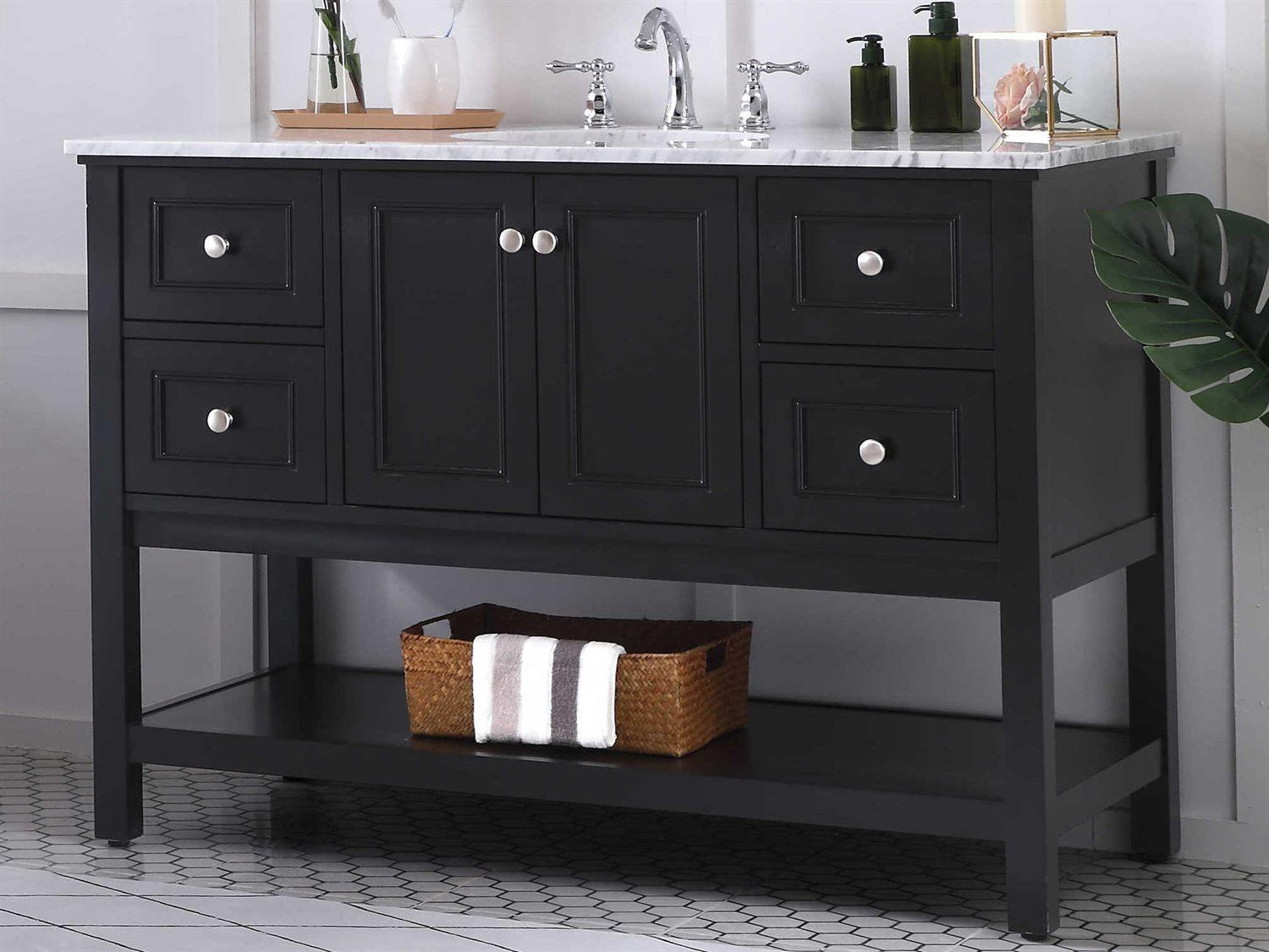 Elegant Lighting Metropolis Black 48" Vanity