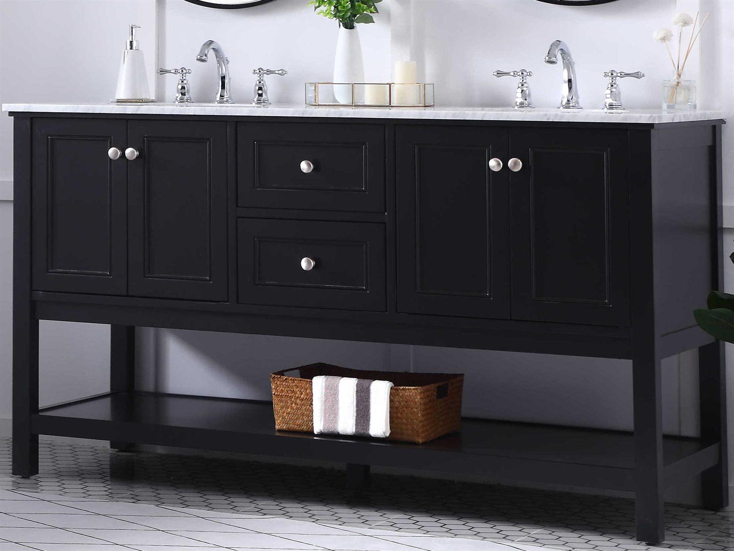 Elegant Lighting Metropolis Black 60" Vanity
