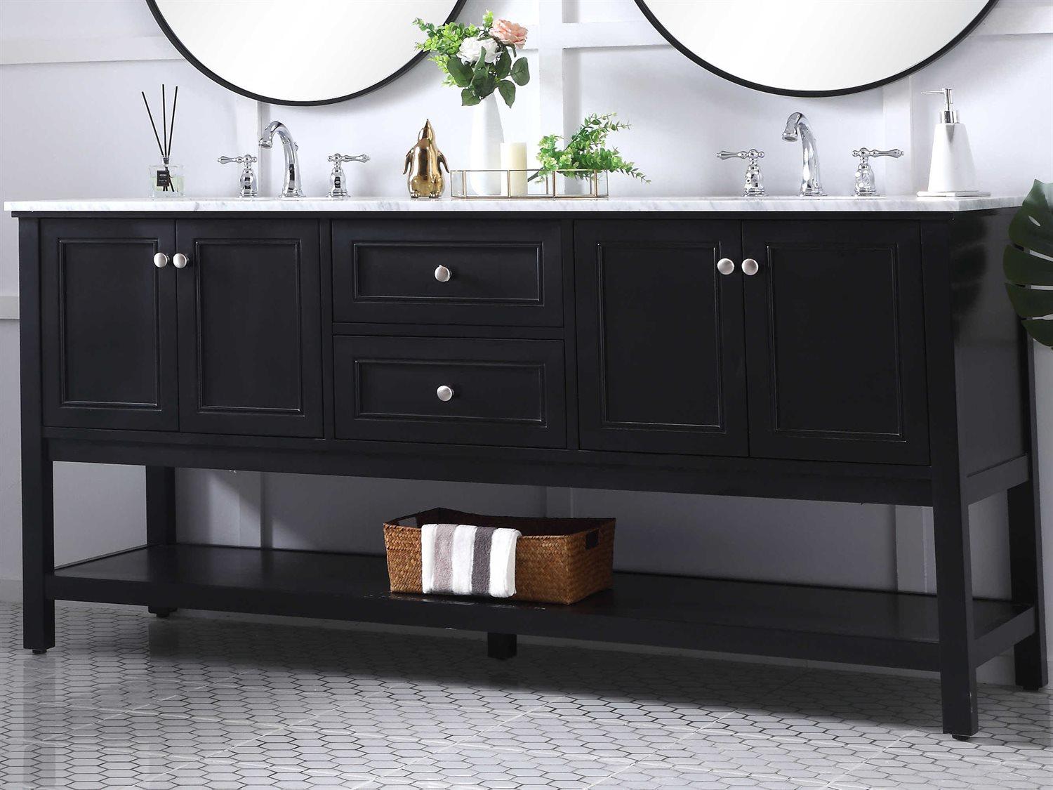 Elegant Lighting Metropolis Black 72" Vanity