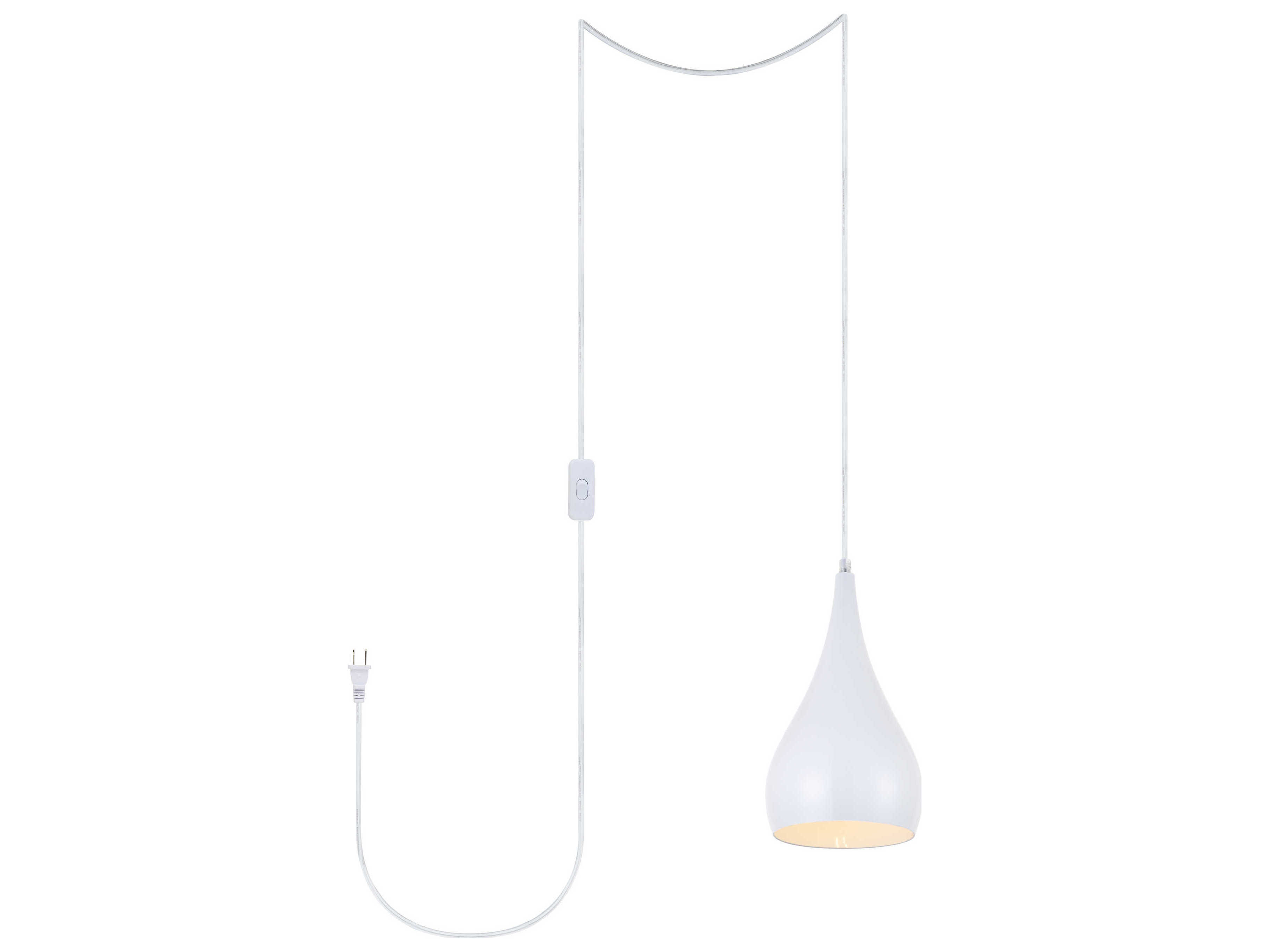 Elegant Lighting Nora 1-Light White Bell Mini Pendant
