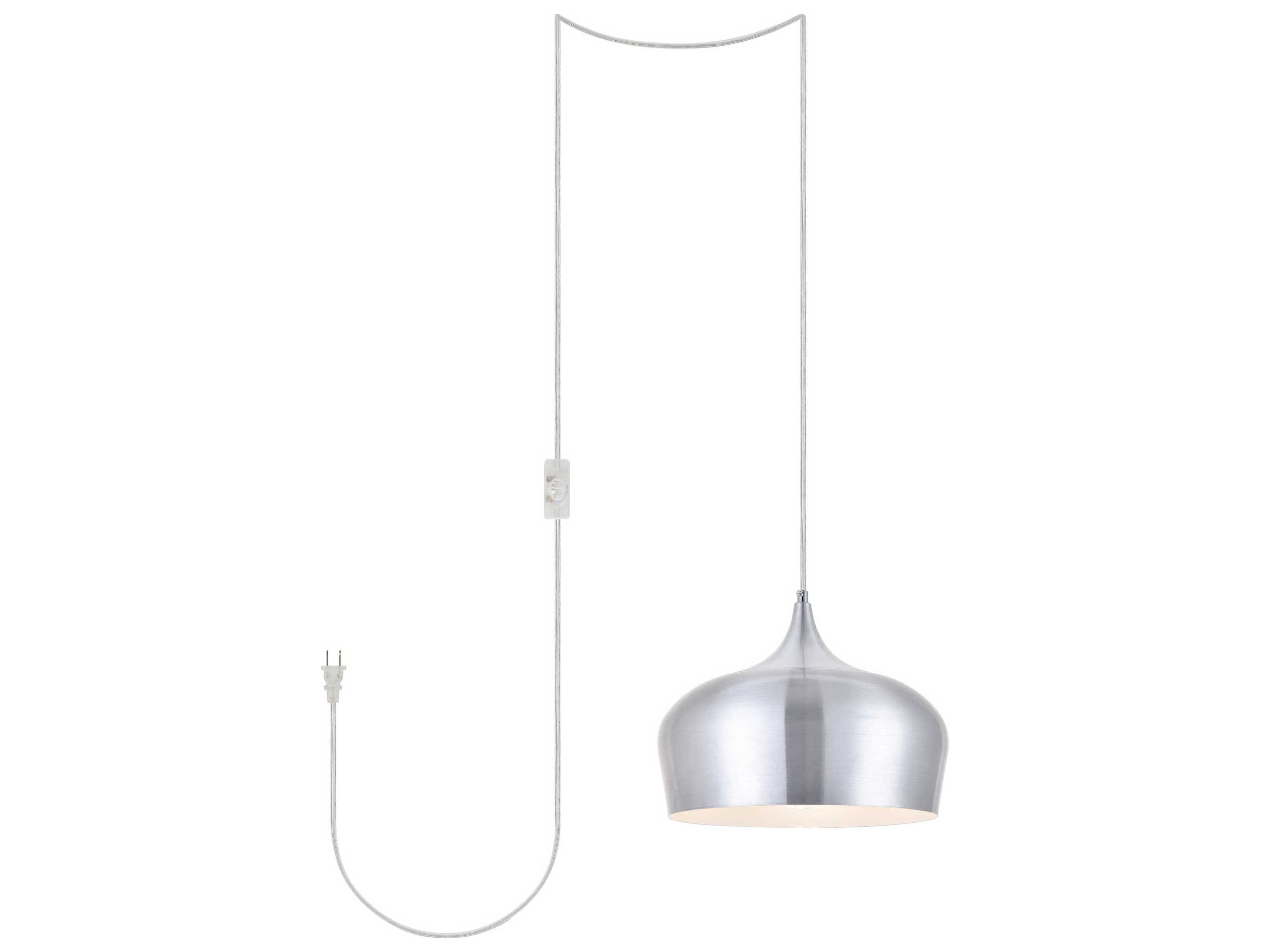 Elegant Lighting Nora 1-Light Burnished Nickel Bowl Pendant