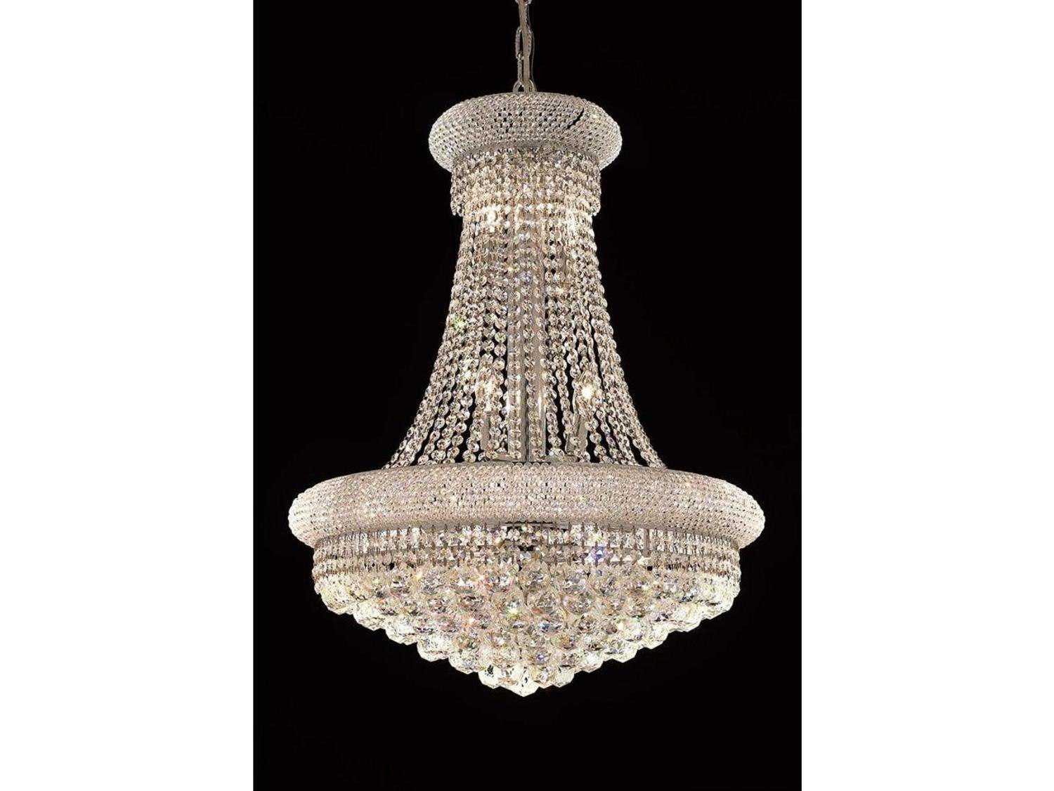 Elegant Lighting Primo 14-Light Chrome Clear Crystal Empire Tiered Chandelier