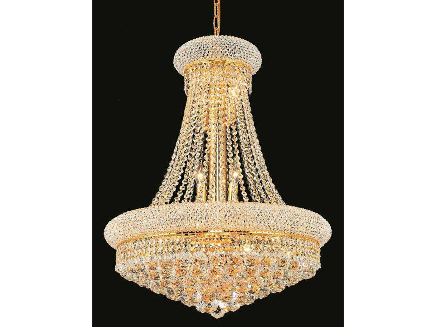 Elegant Lighting Primo 14-Light Gold Clear Crystal Empire Tiered Chandelier
