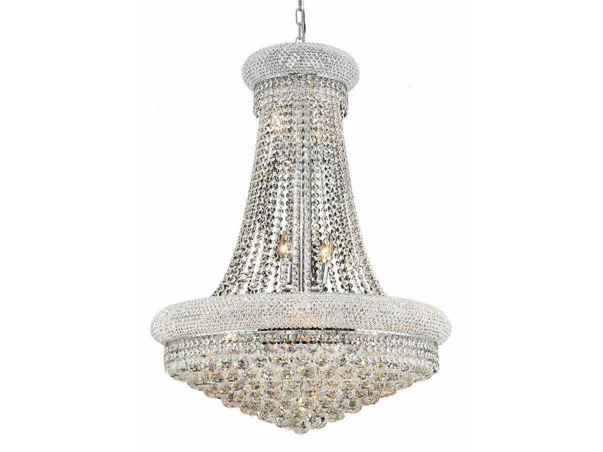 Elegant Lighting Primo 14-Light Chrome Clear Crystal Empire Tiered Chandelier