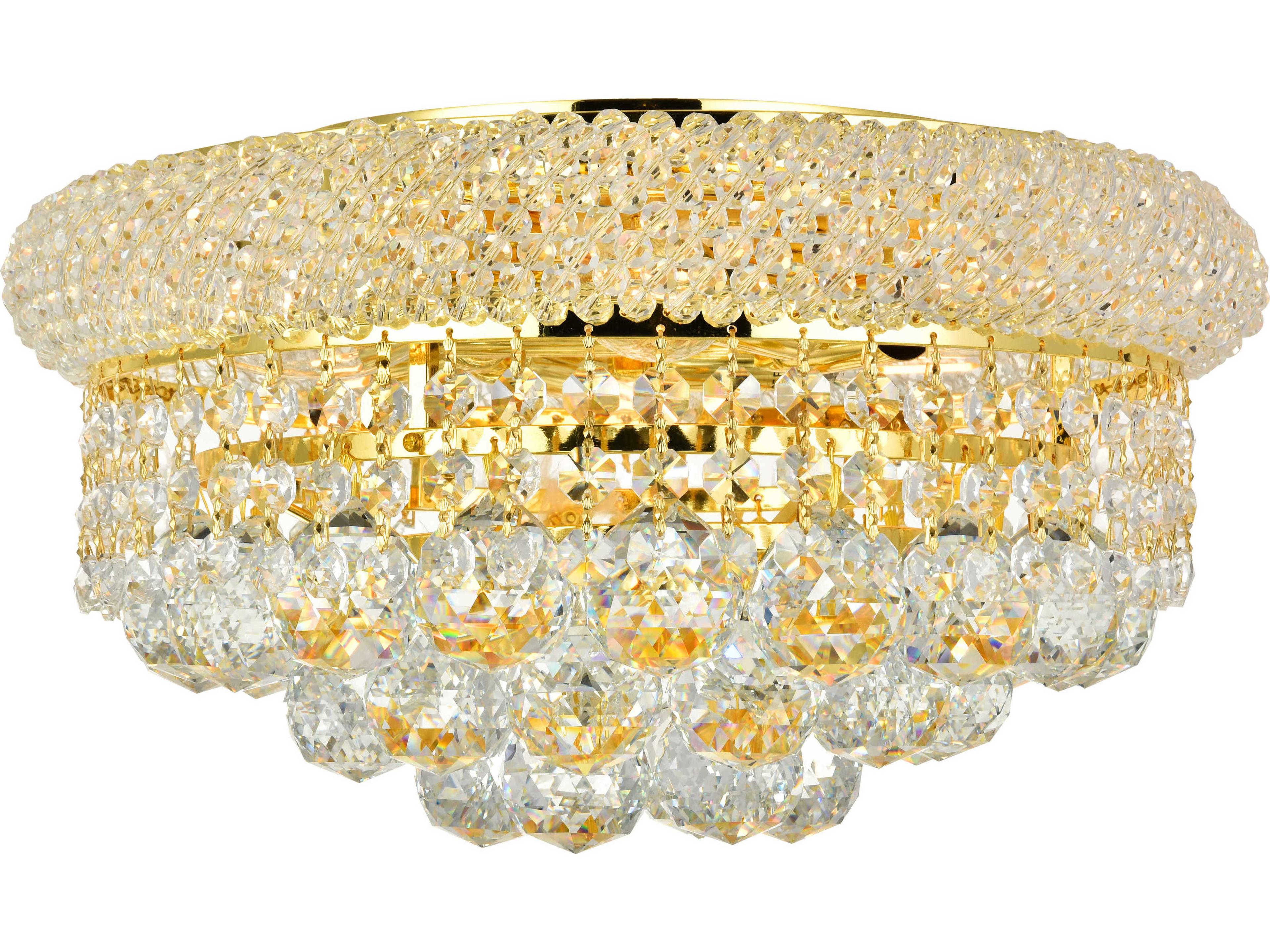 Elegant Lighting Primo Gold Clear Crystal Bowl Flush Mount