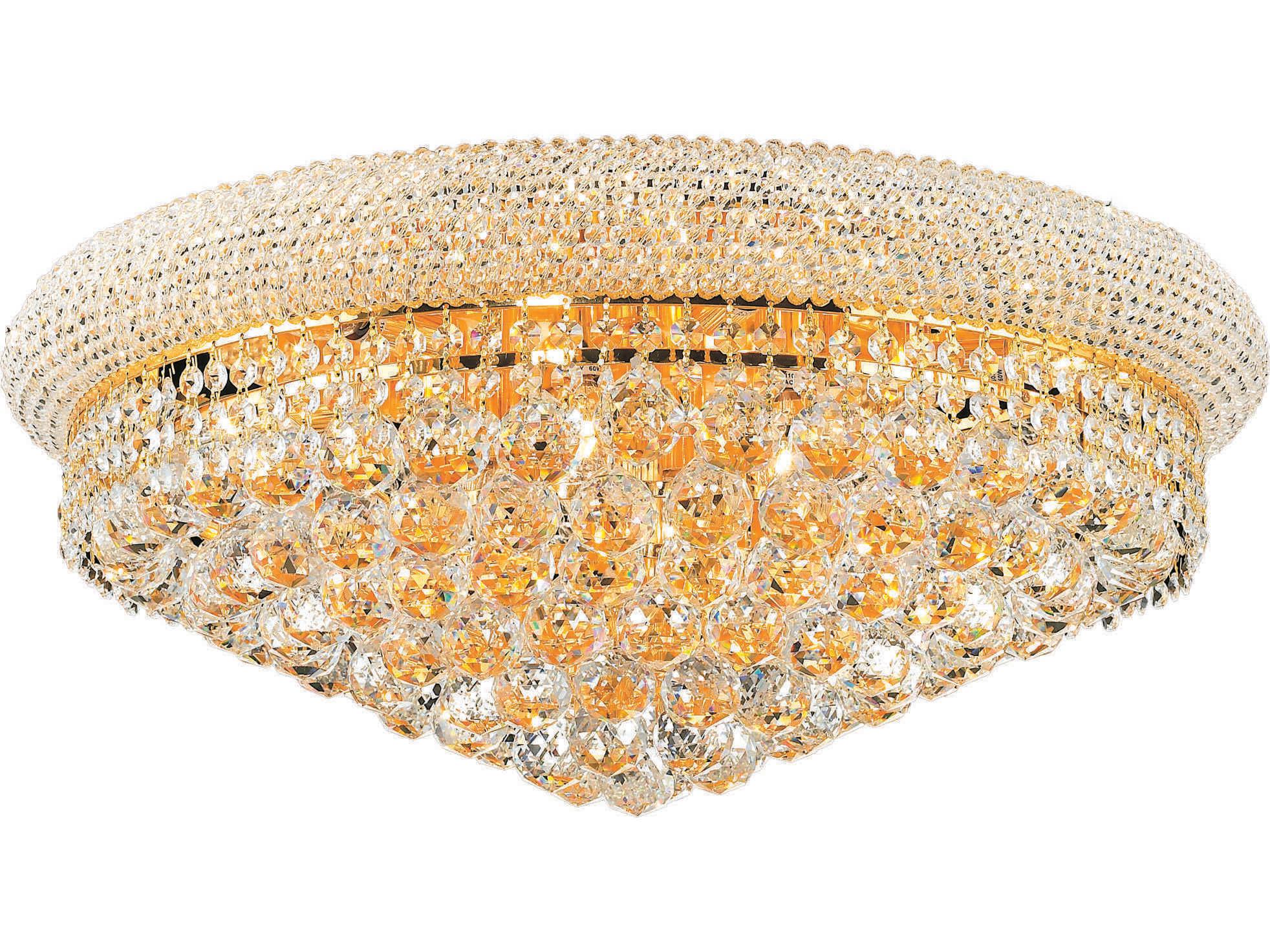 Elegant Lighting Primo Gold Clear Crystal Bowl Flush Mount