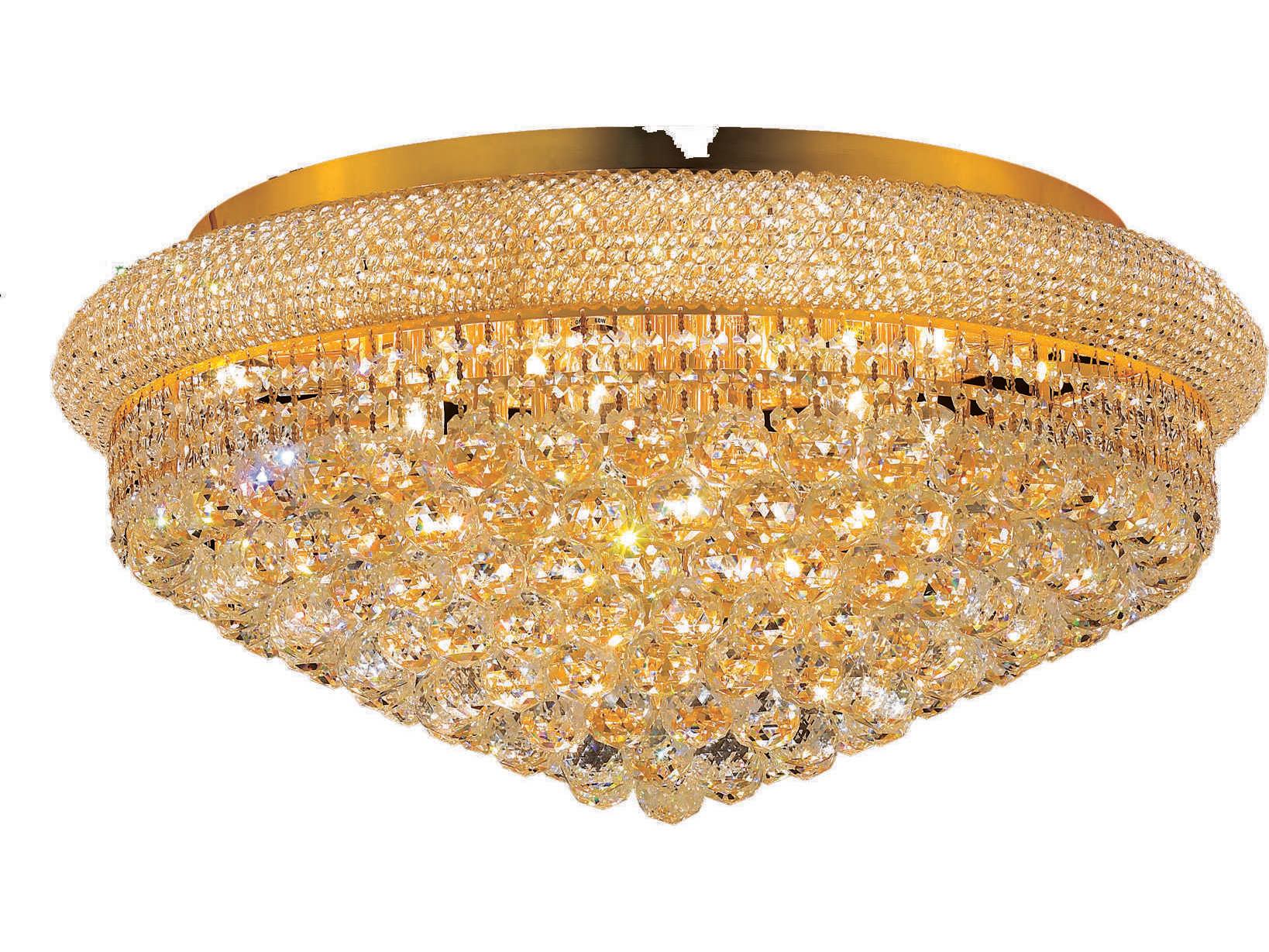 Elegant Lighting Primo Gold Clear Crystal Bowl Flush Mount