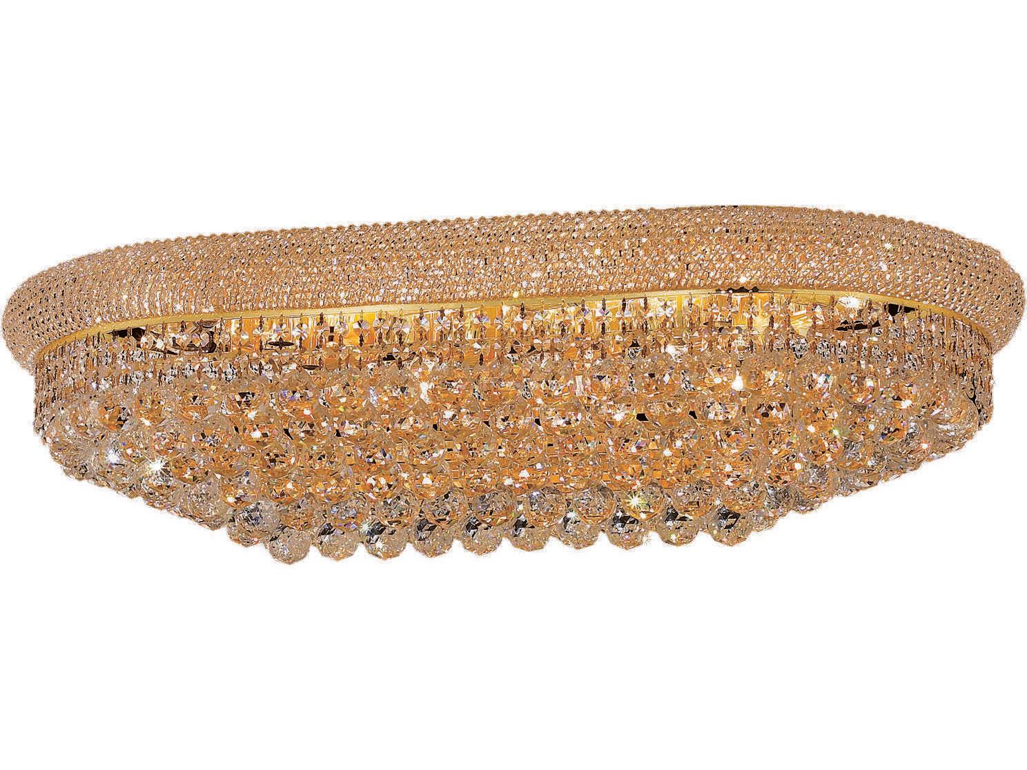 Elegant Lighting Primo Gold Clear Crystal Dome Flush Mount