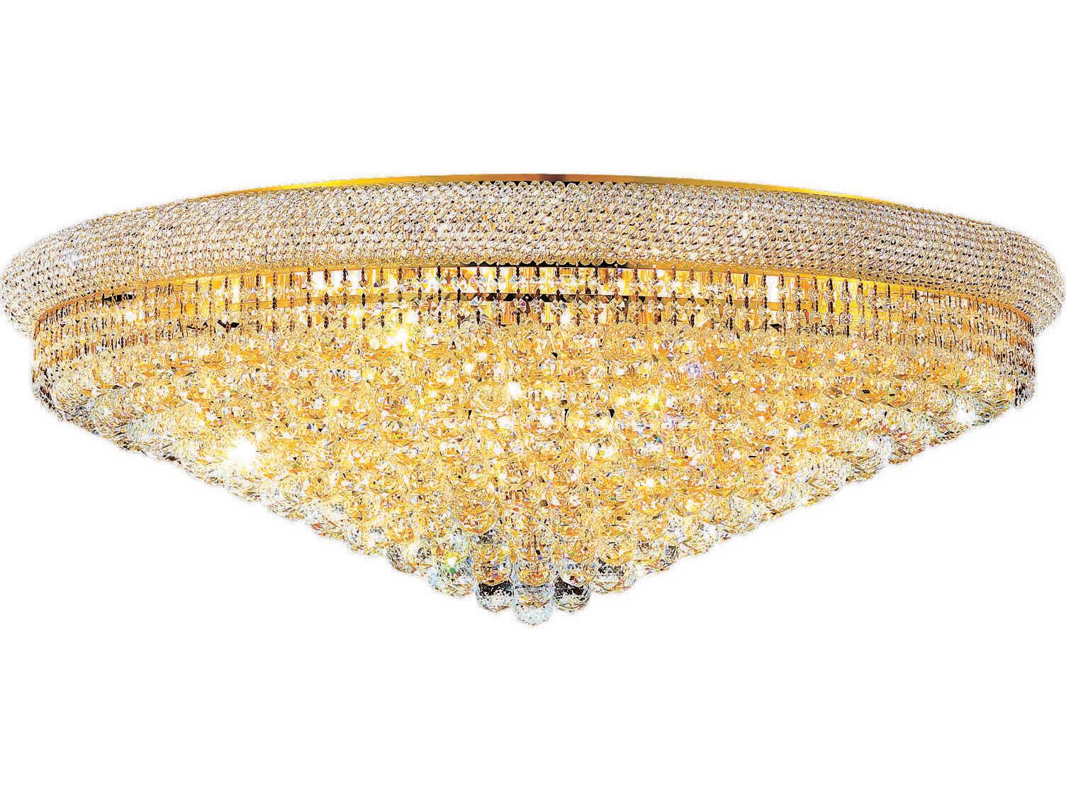 Elegant Lighting Primo Gold Clear Crystal Bowl Flush Mount