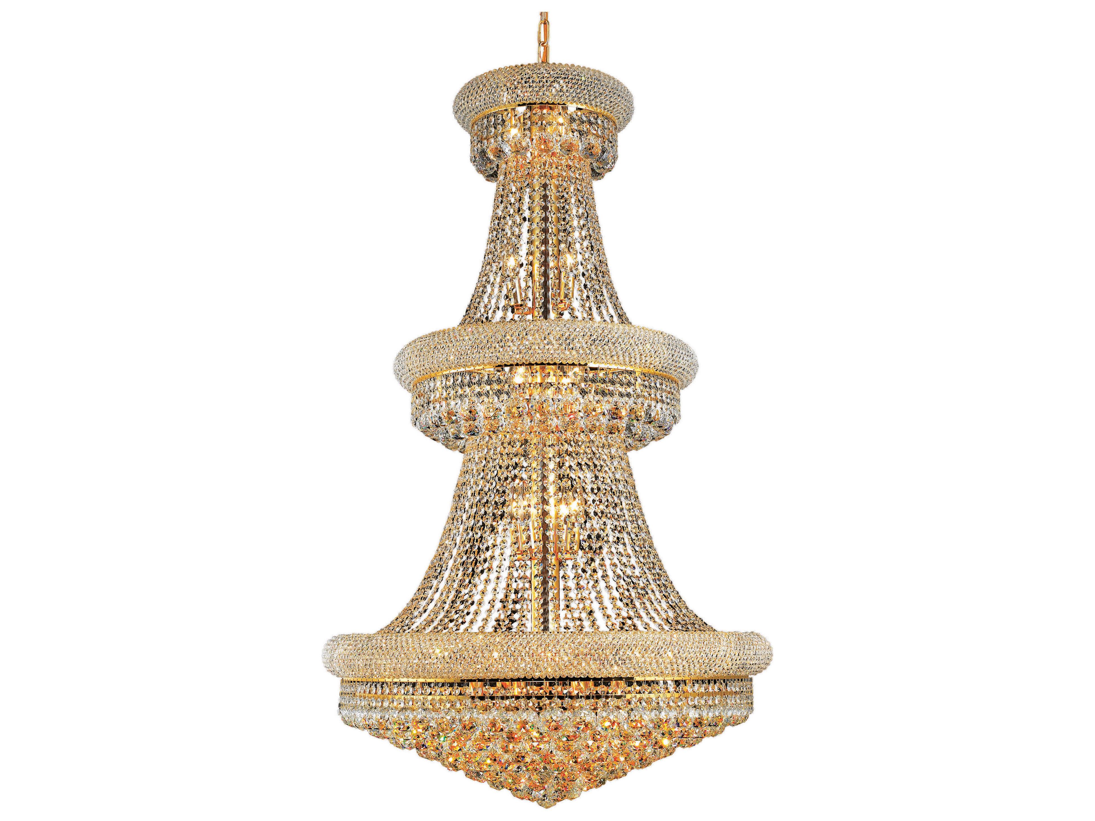 Elegant Lighting Primo 32-Light Gold Clear Crystal Empire Tiered Chandelier