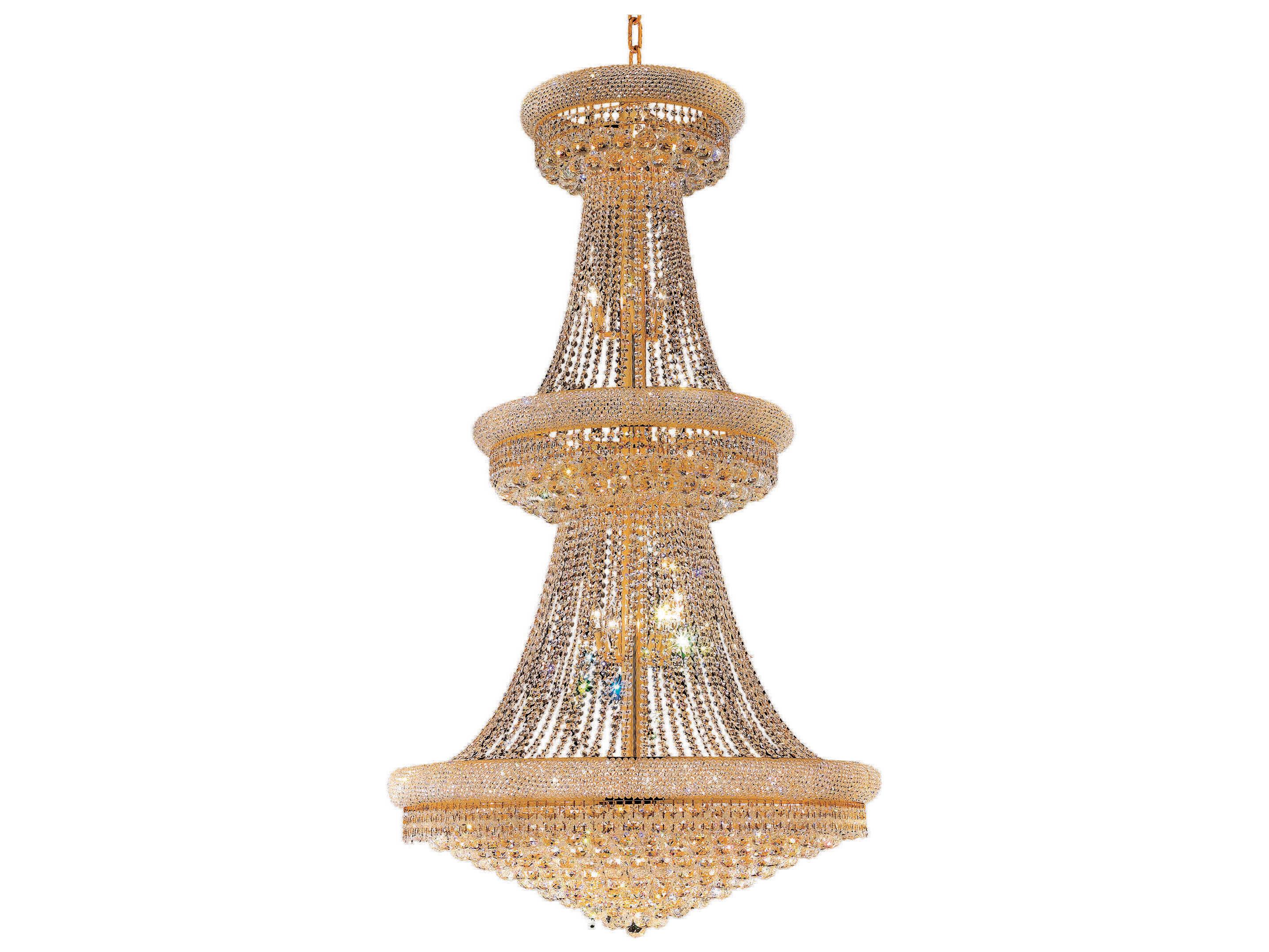 Elegant Lighting Primo 38-Light Gold Clear Crystal Empire Tiered Chandelier
