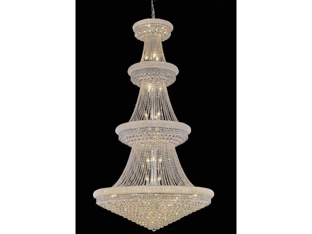 Elegant Lighting Primo 42-Light Chrome Clear Crystal Empire Tiered Chandelier