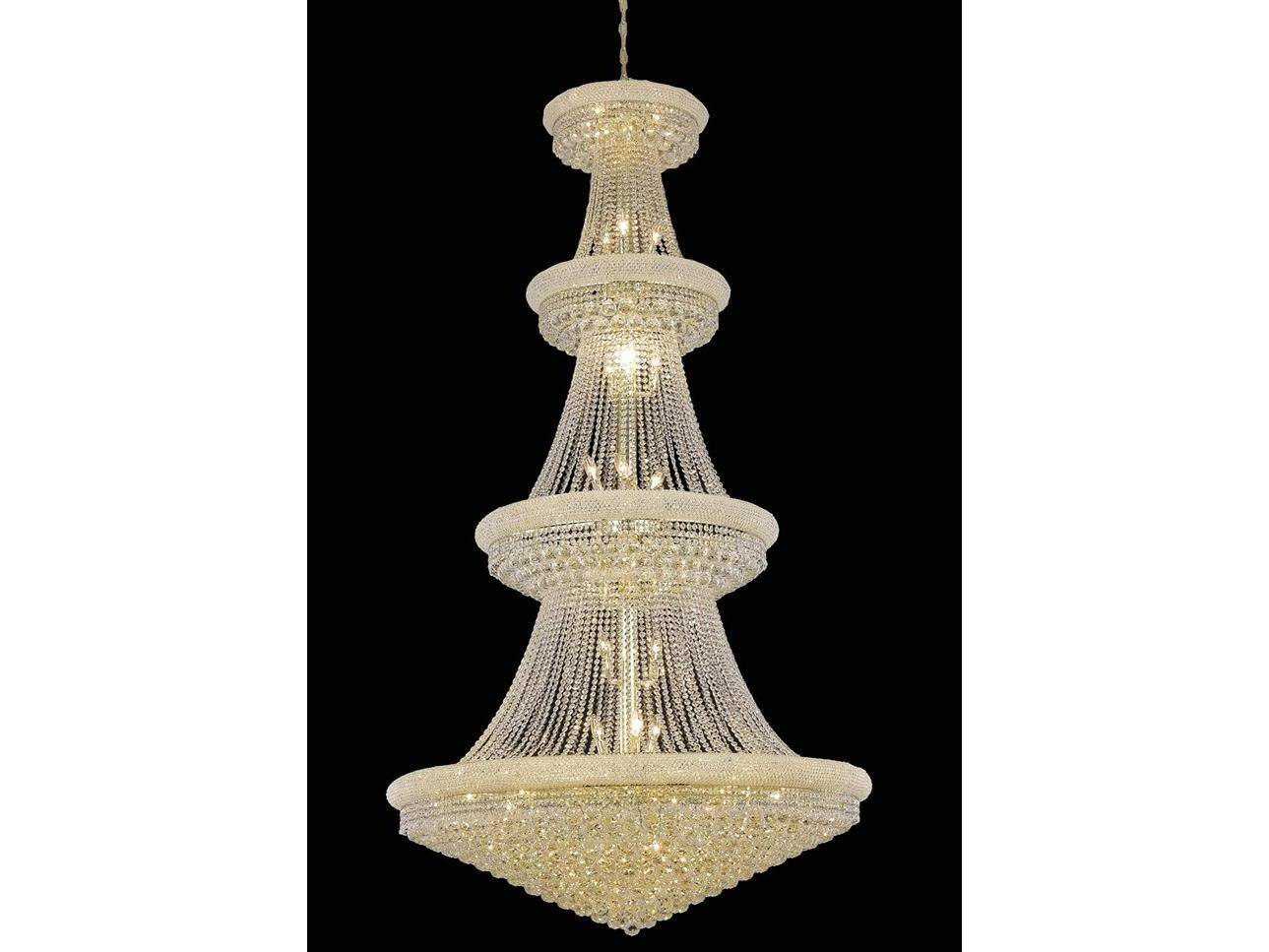 Elegant Lighting Primo 42-Light Gold Clear Crystal Empire Tiered Chandelier