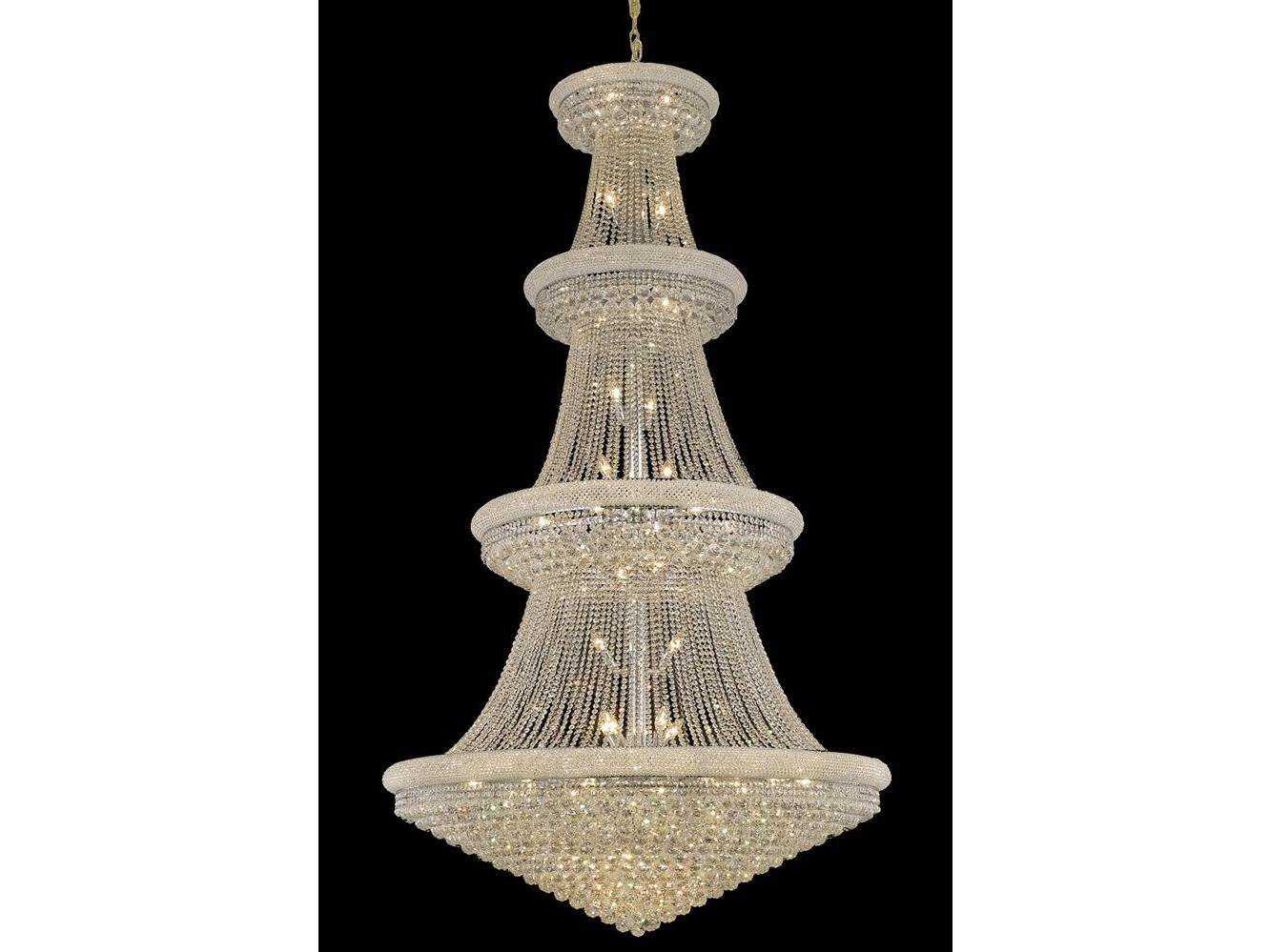 Elegant Lighting Primo 48-Light Chrome Clear Crystal Empire Tiered Chandelier