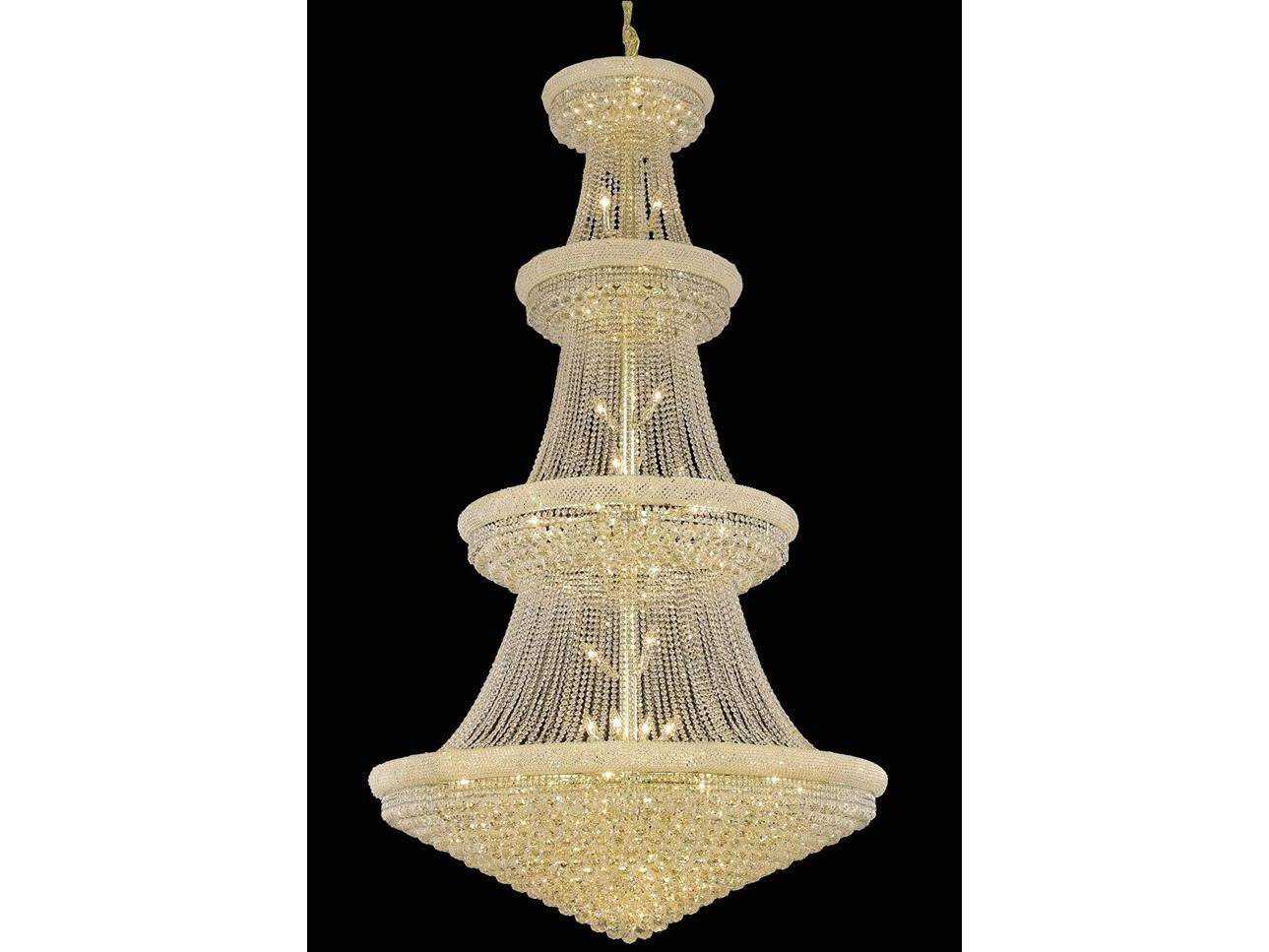 Elegant Lighting Primo 48-Light Gold Clear Crystal Empire Tiered Chandelier
