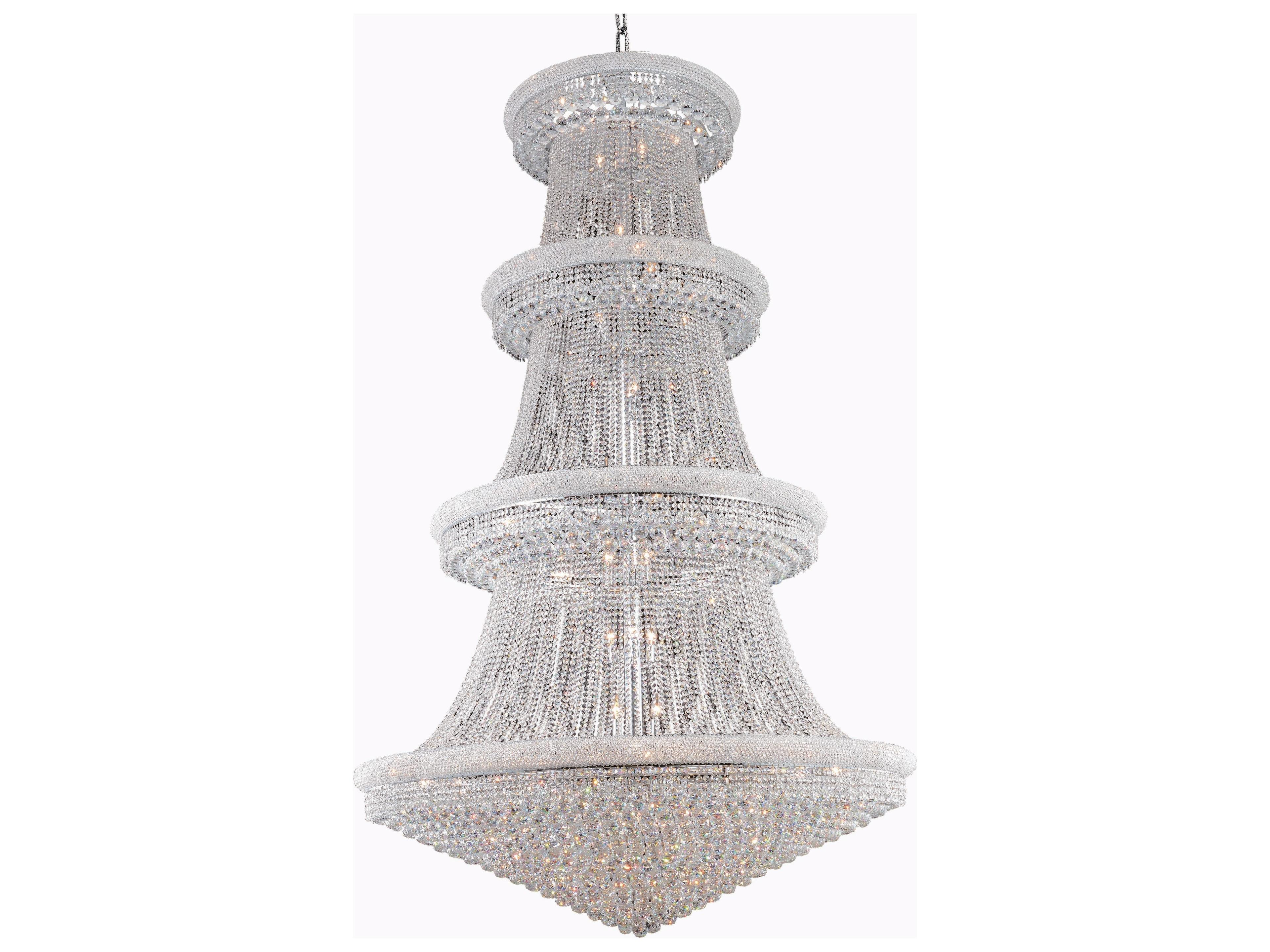 Elegant Lighting Primo 56-Light Chrome Clear Crystal Empire Tiered Chandelier