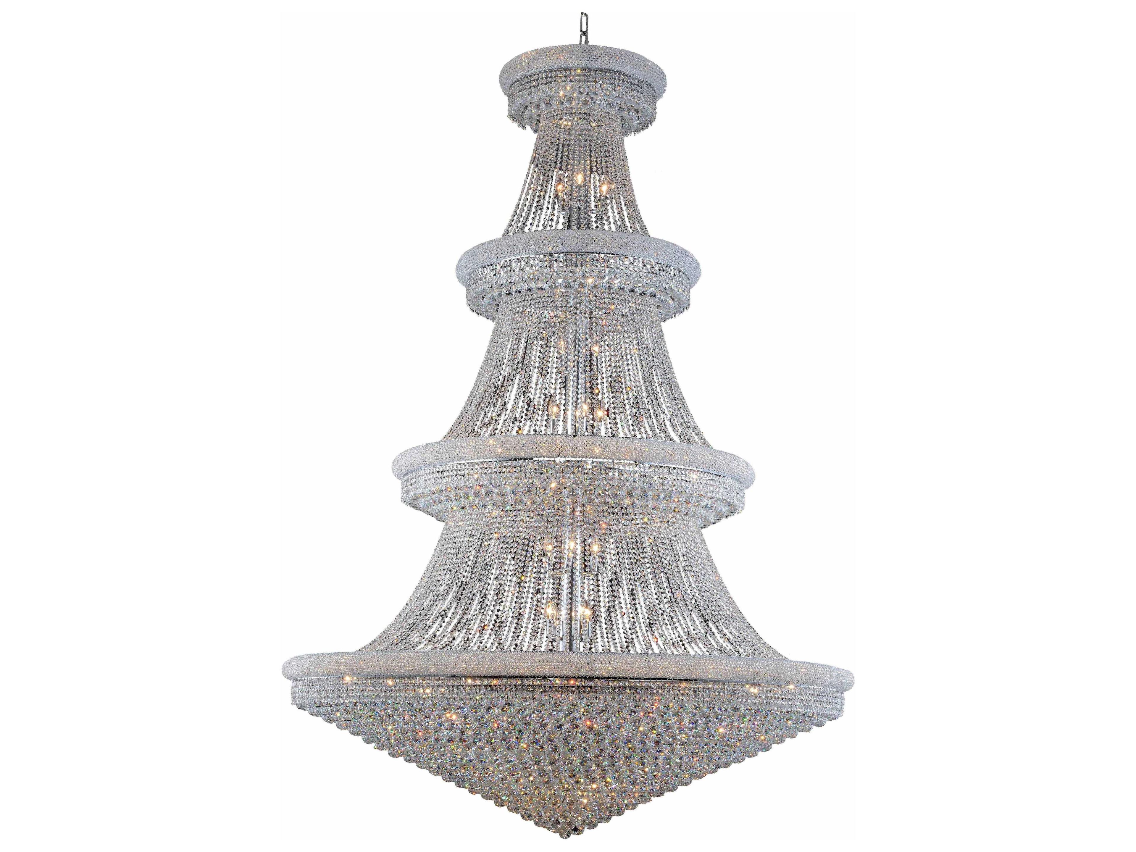 Elegant Lighting Primo 66-Light Chrome Clear Crystal Empire Tiered Chandelier