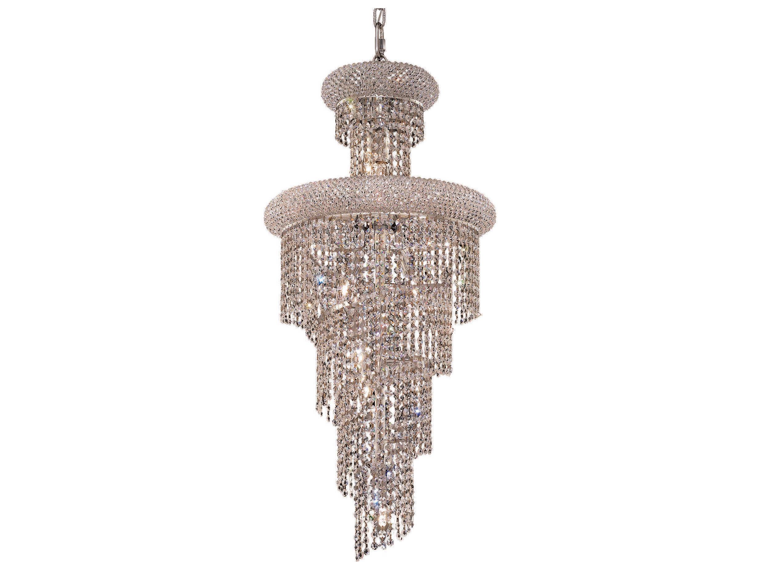 Elegant Lighting Spiral 10-Light Chrome Clear Crystal Tiered Chandelier