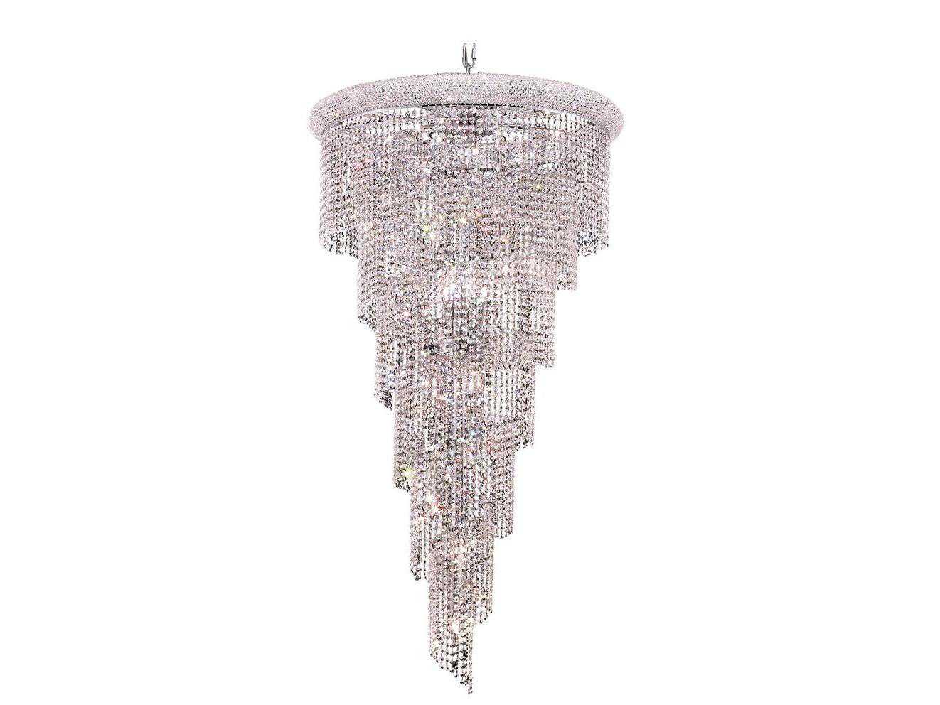 Elegant Lighting Spiral 22-Light Chrome Crystal Chandelier
