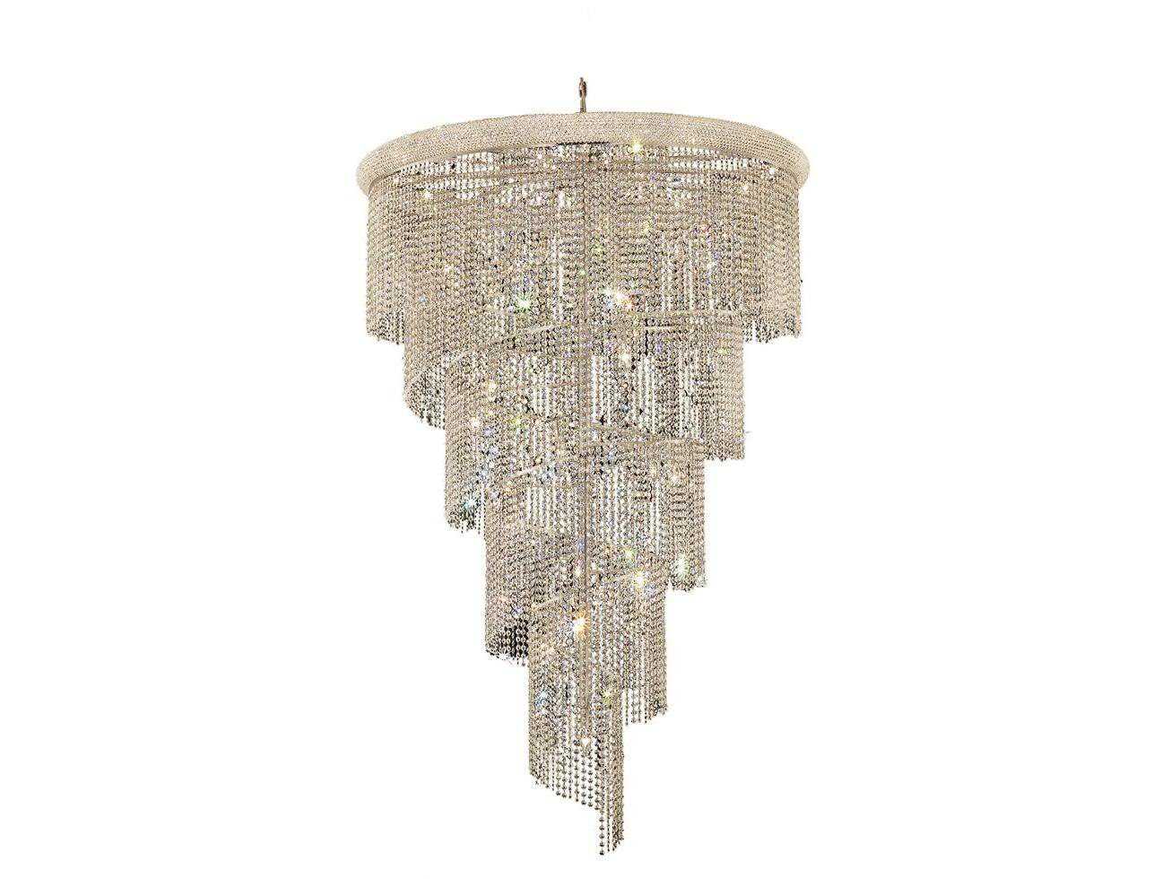 Elegant Lighting Spiral 29-Light Chrome Clear Crystal Chandelier