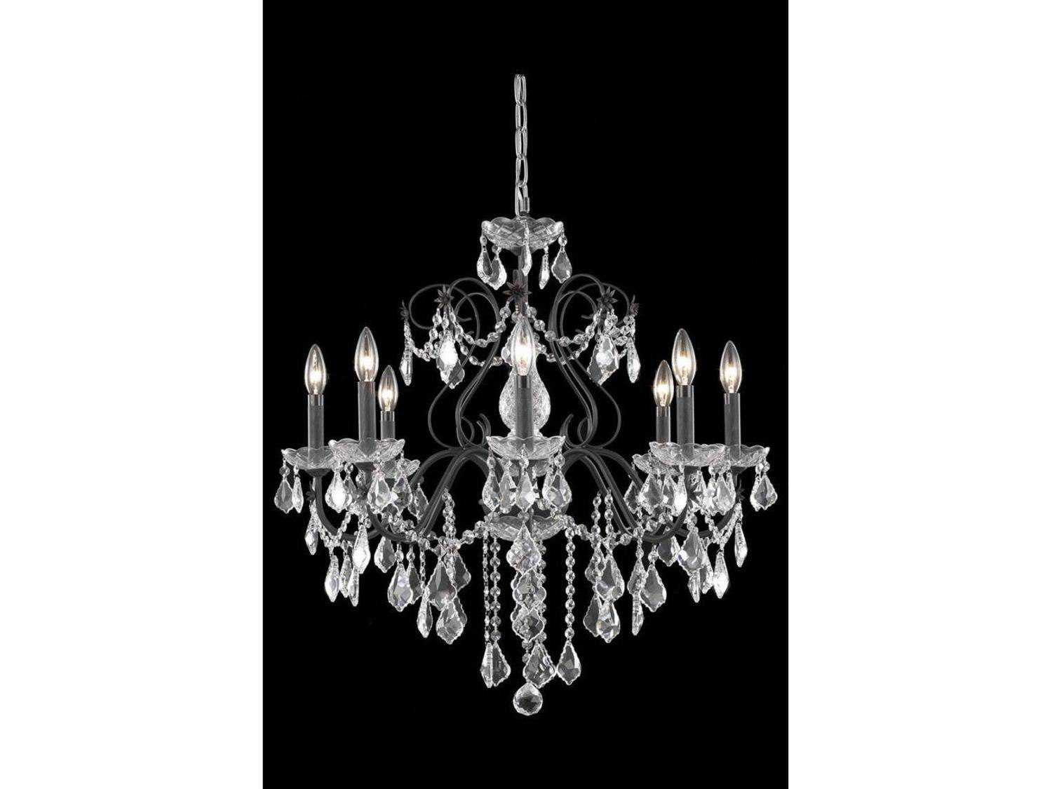 Elegant Lighting St. Francis 8-Light Dark Bronze Clear Crystal Candelabra Chandelier