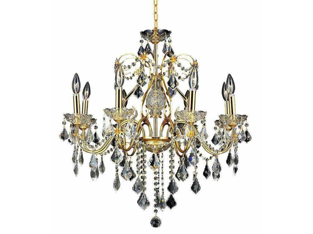 Elegant Lighting St. Francis 8-Light Gold Clear Crystal Candelabra Chandelier
