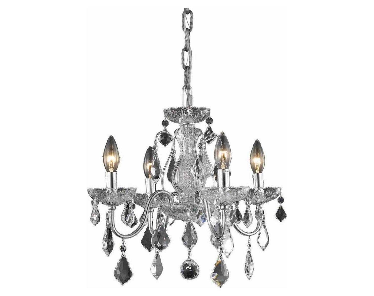 Elegant Lighting St. Francis 4-Light Chrome Clear Crystal Candelabra Chandelier
