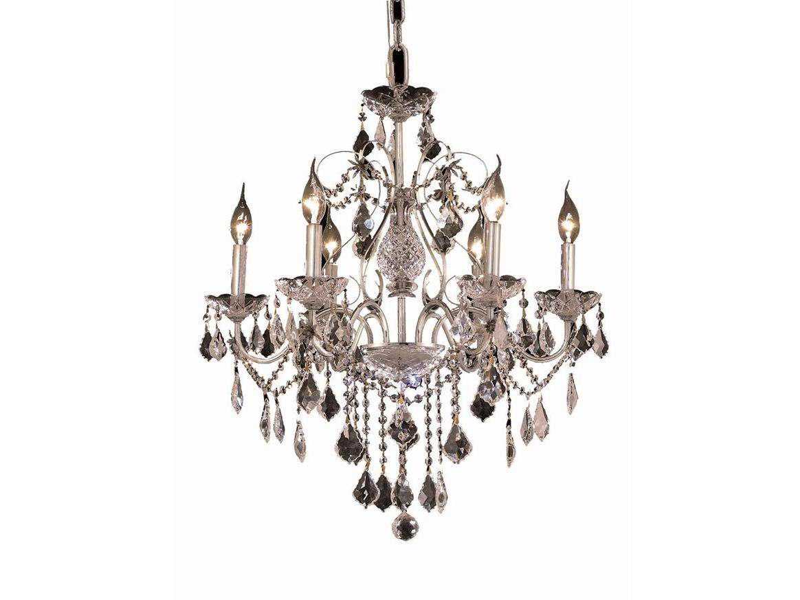 Elegant Lighting St. Francis 6-Light Chrome Clear Crystal Candelabra Chandelier
