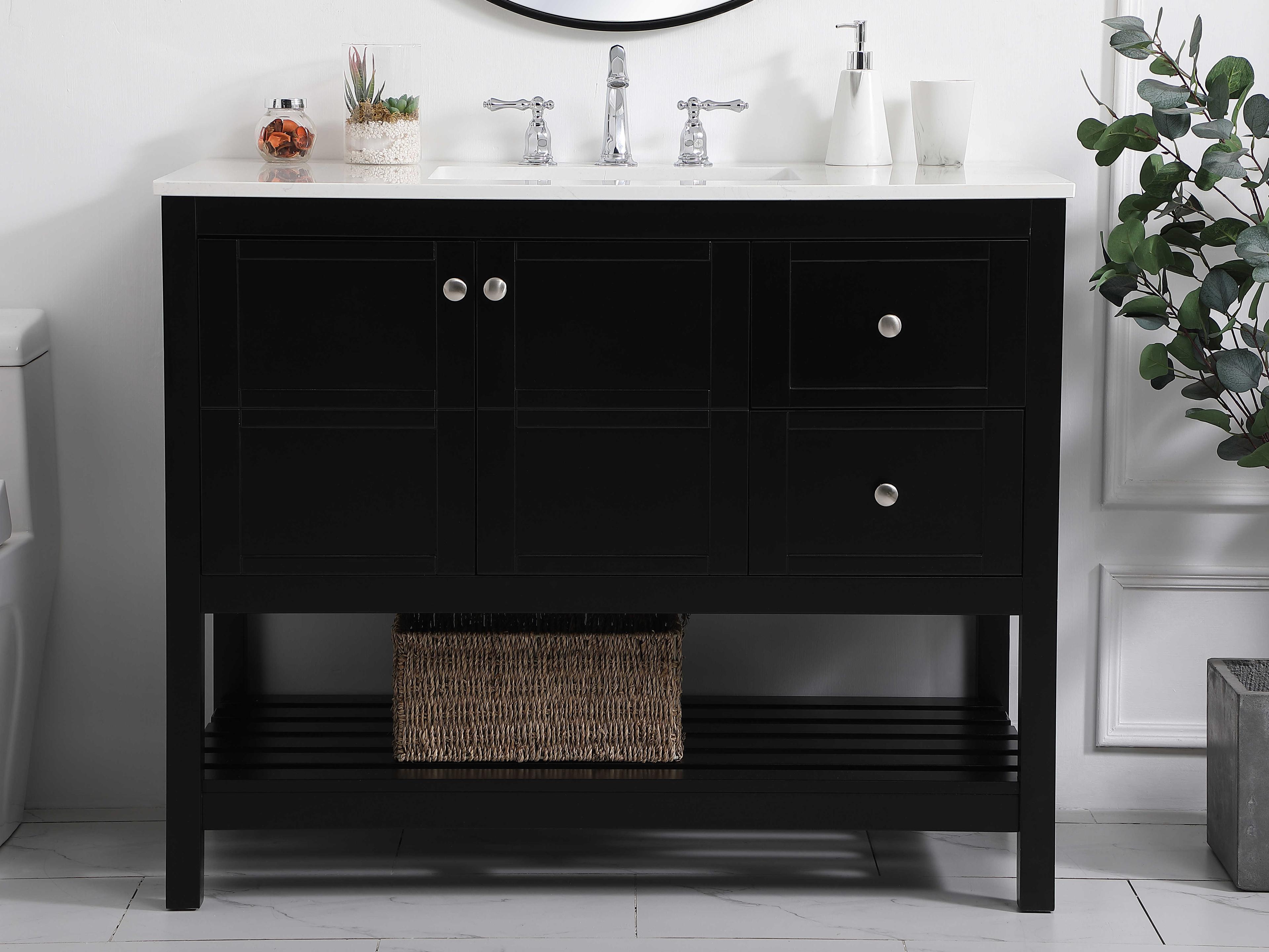 Elegant Lighting Theo Black 42" Vanity