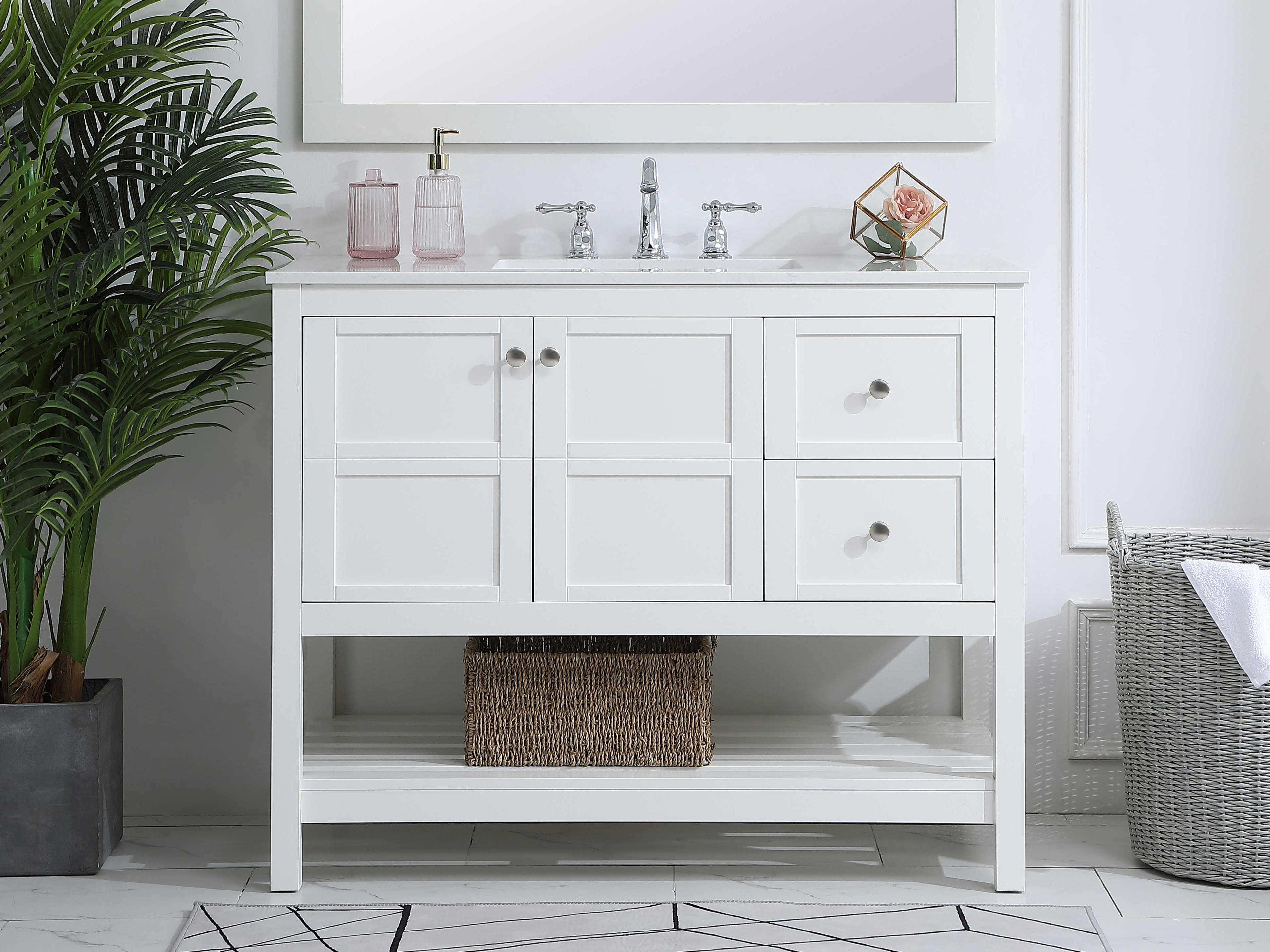 Elegant Lighting Theo 42" White Vanity