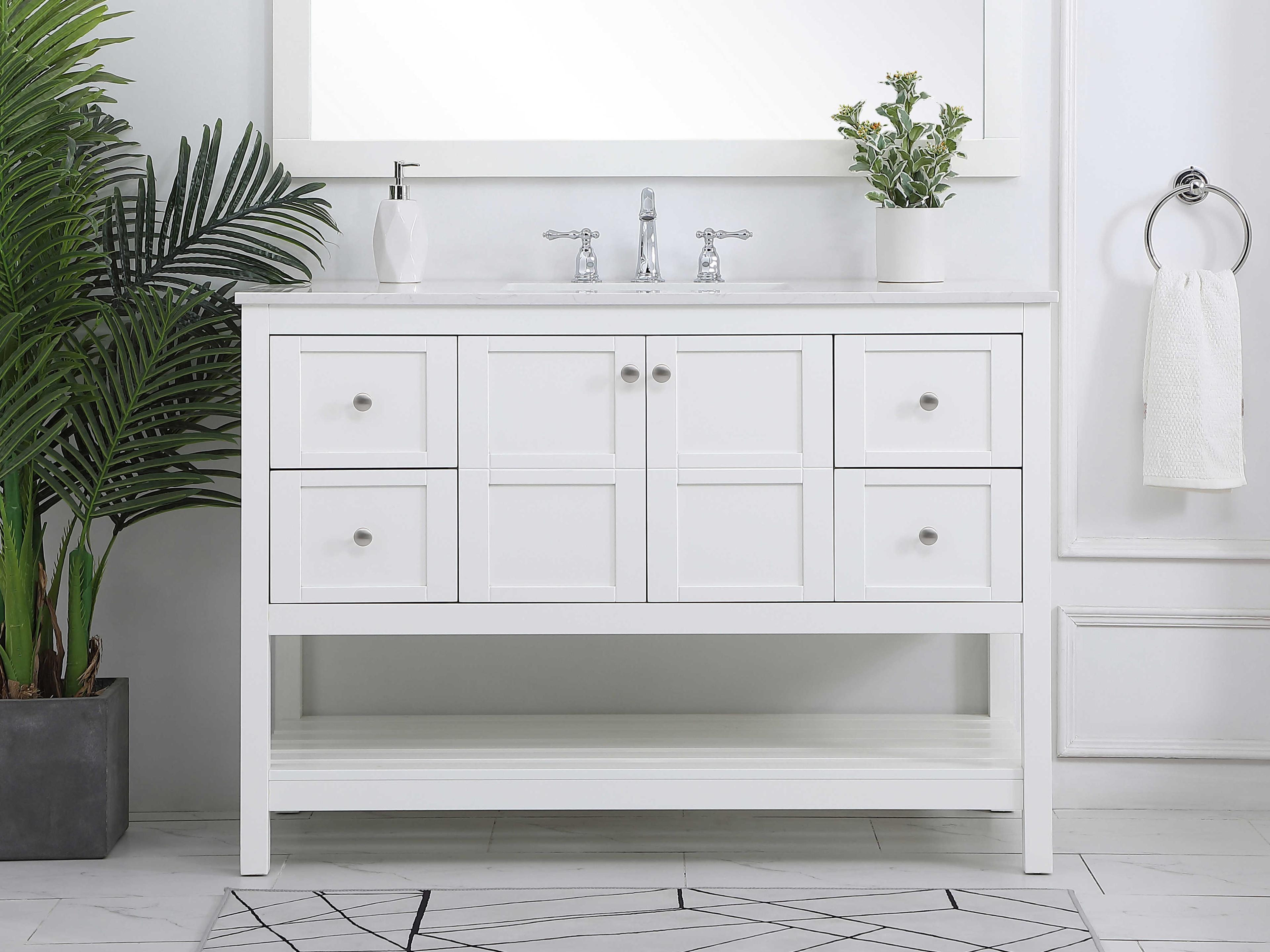 Elegant Lighting Theo White 48" Vanity