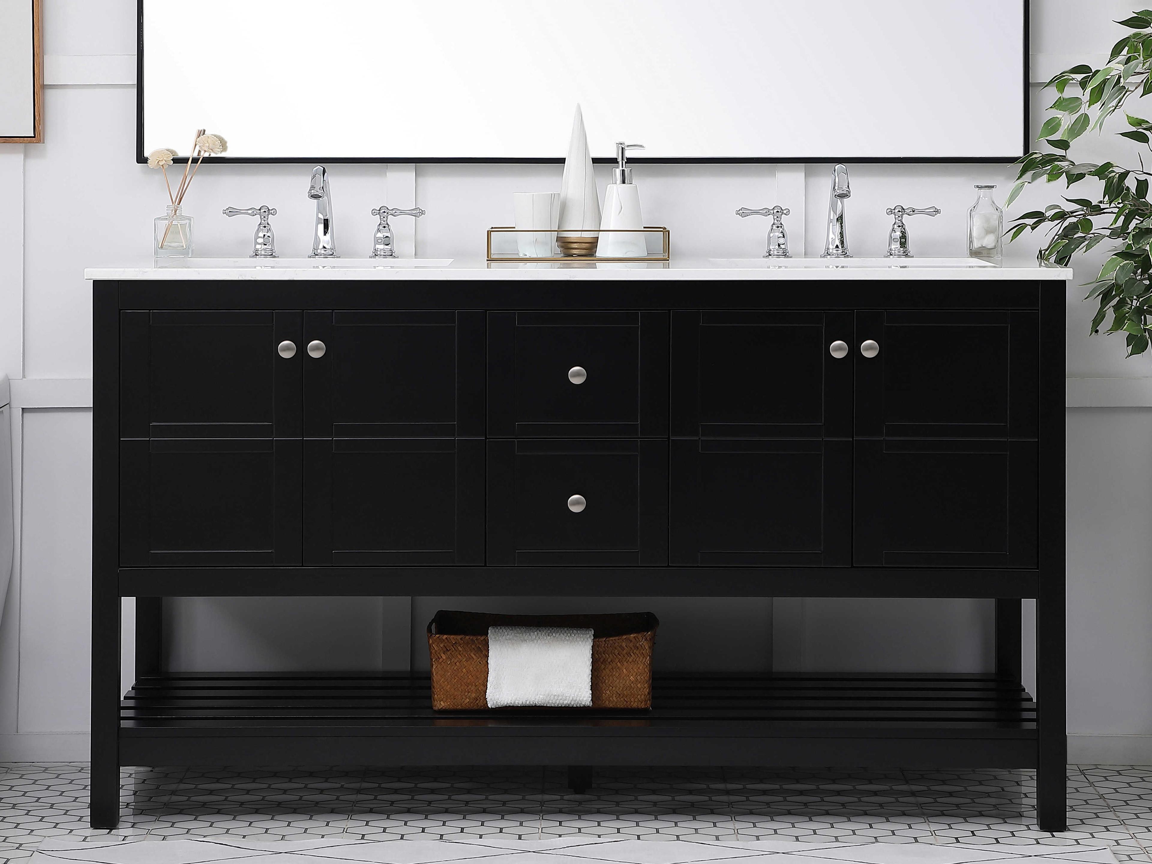 Elegant Lighting Theo Black 60" Vanity
