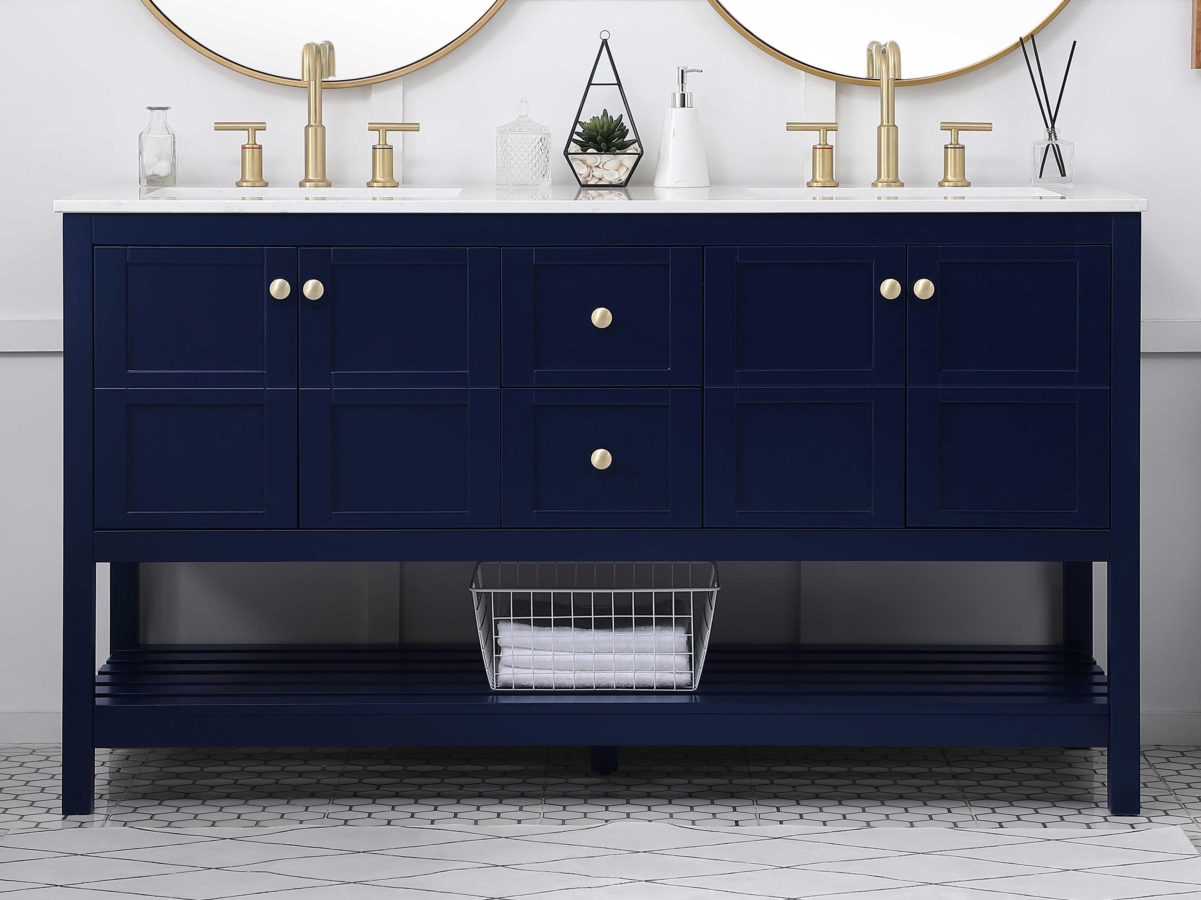 Elegant Lighting Theo Blue 60" Vanity