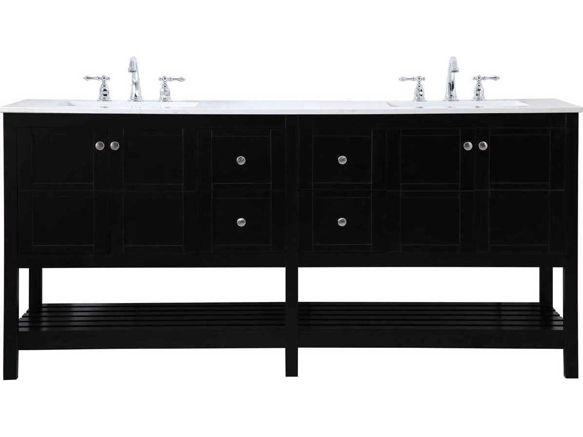 Elegant Lighting Theo Black 72" Vanity