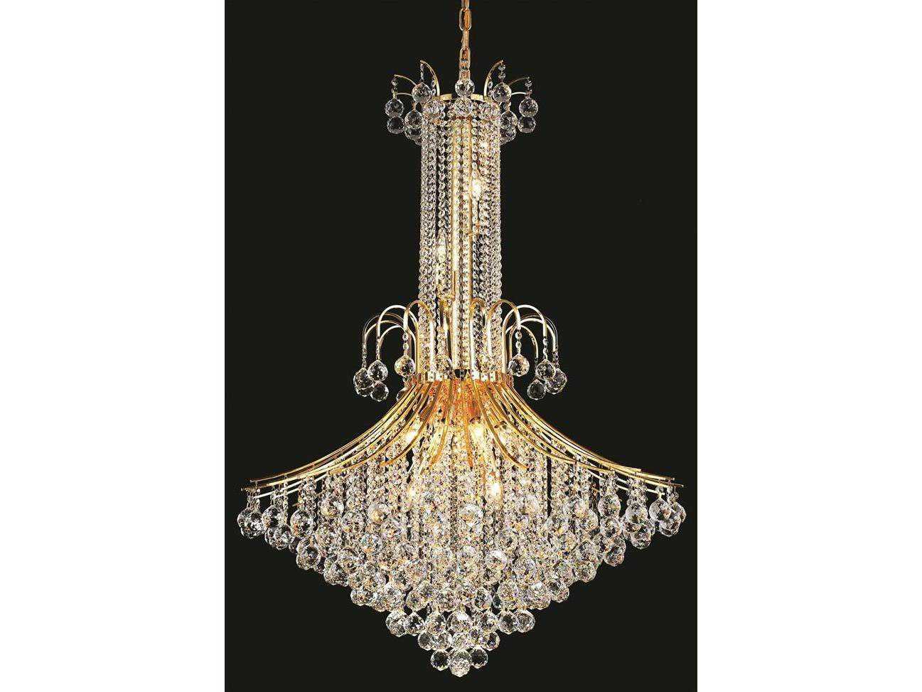 Elegant Lighting Toureg 16-Light Gold Clear Crystal Empire Tiered Chandelier