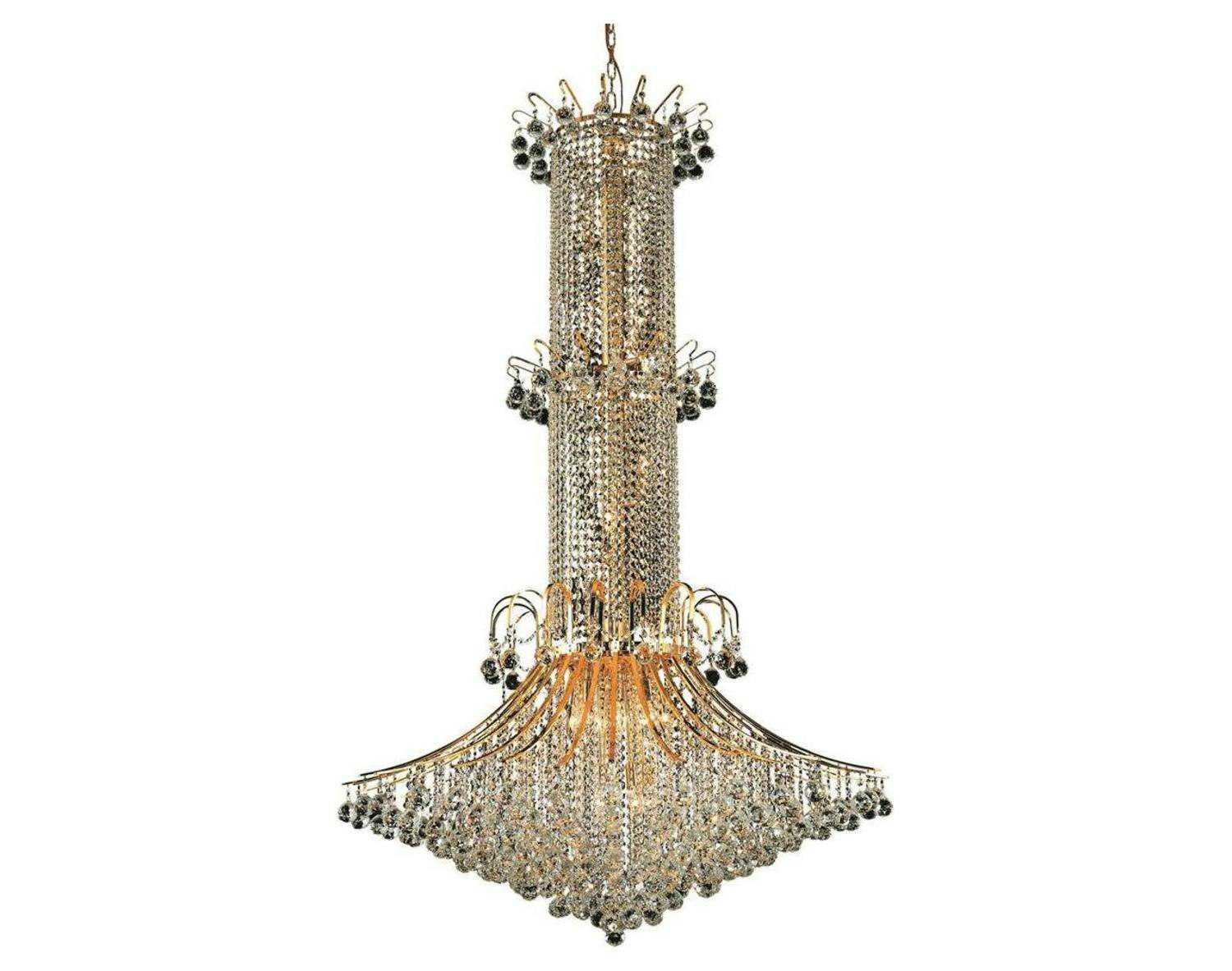 Elegant Lighting Toureg 20-Light Gold Clear Crystal Empire Tiered Chandelier