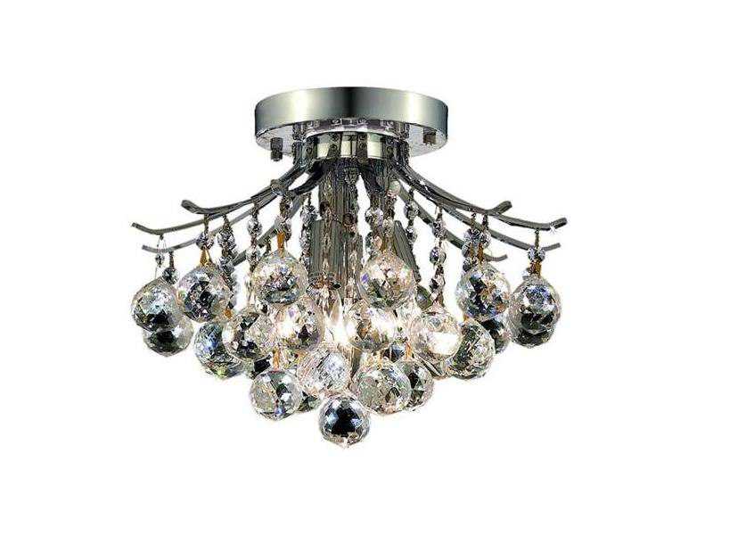 Elegant Lighting Toureg Chrome Clear Crystal Semi Flush Mount