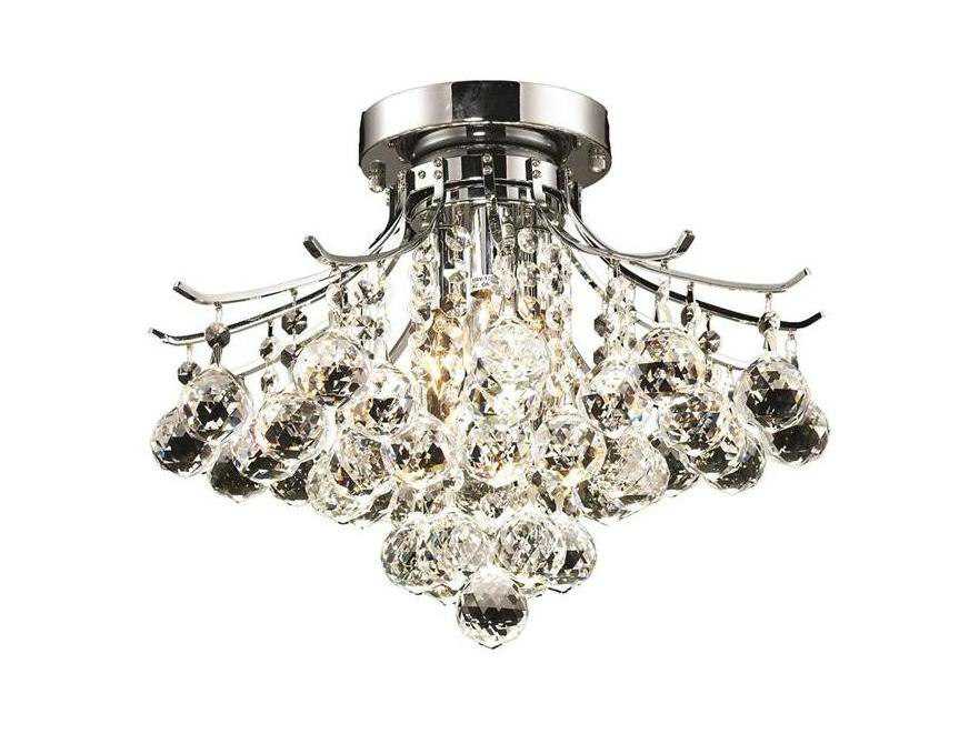 Elegant Lighting Toureg Chrome Clear Crystal Semi Flush Mount