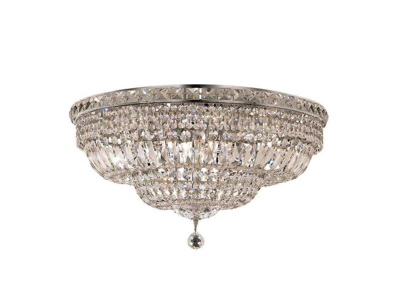 Elegant Lighting Tranquil Chrome Clear Crystal Bowl Tiered Flush Mount