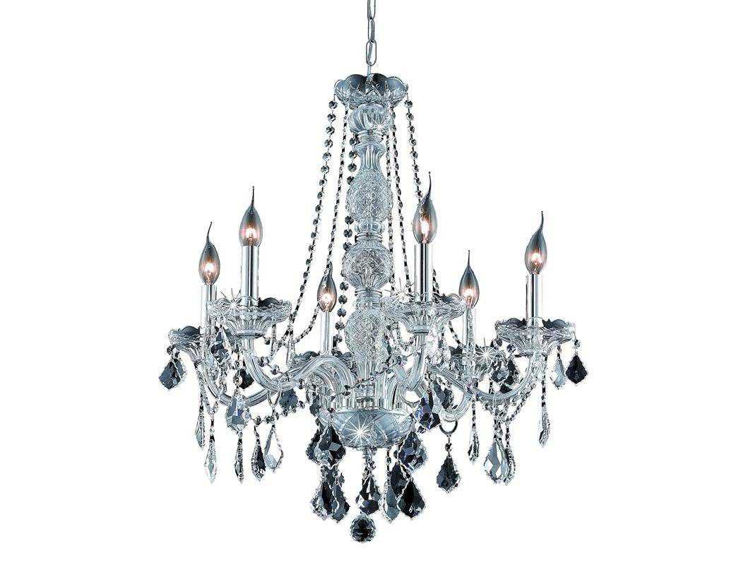 Elegant Lighting Verona 6-Light Chrome Clear Crystal Glass Candelabra Chandelier