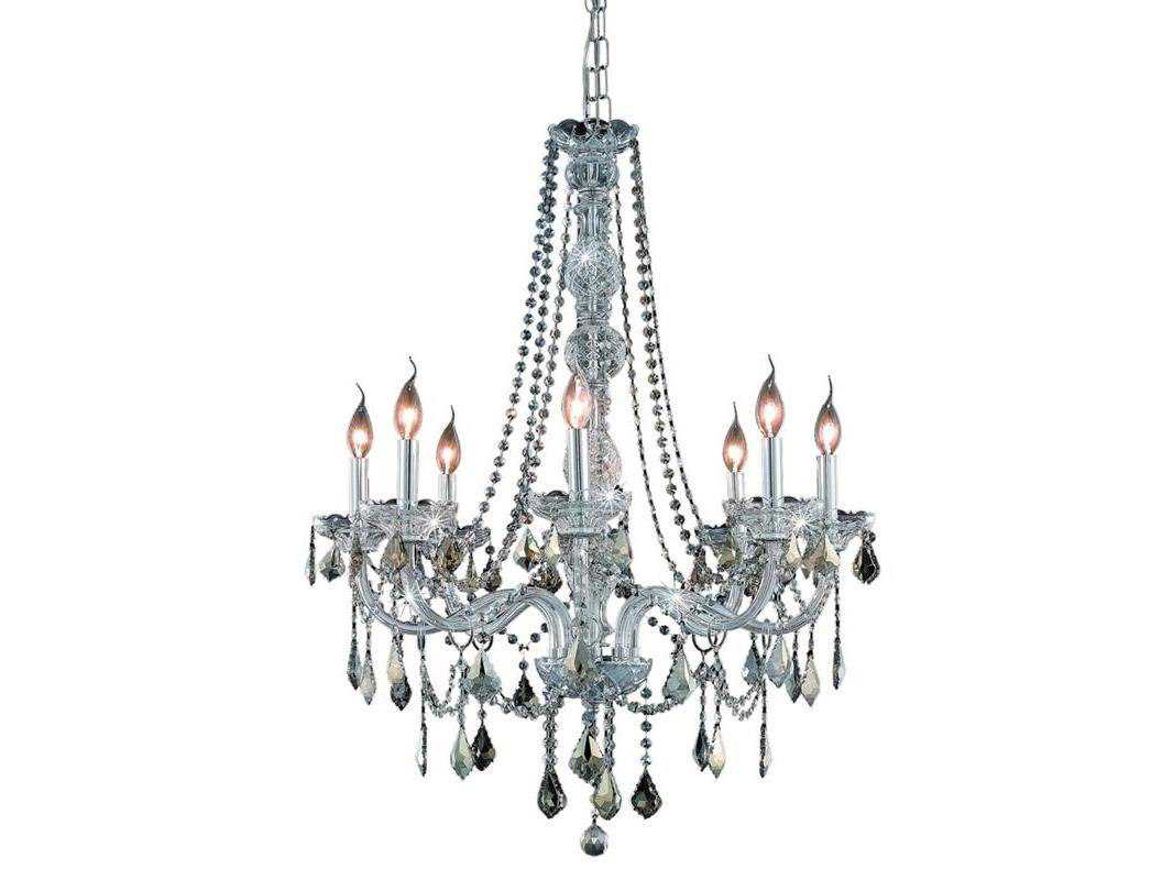 Elegant Lighting Verona 8-Light Chrome Gold Crystal Glass Candelabra Chandelier