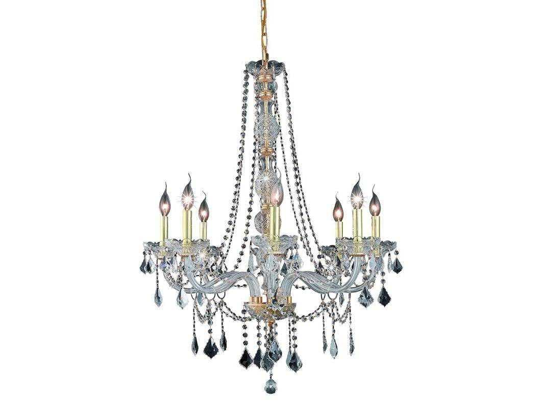 Elegant Lighting Verona 8-Light Gold Clear Crystal Glass Candelabra Chandelier