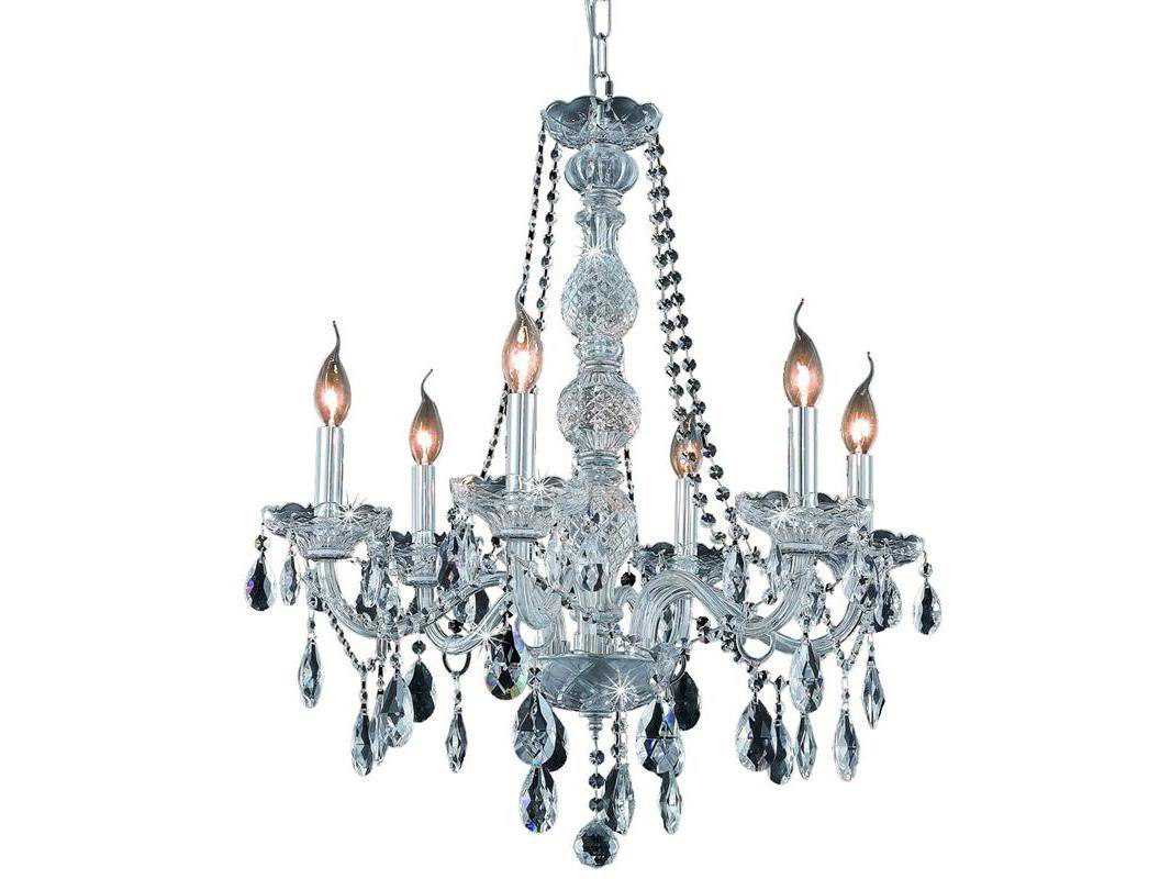 Elegant Lighting Verona 6-Light Chrome Clear Crystal Glass Candelabra Chandelier