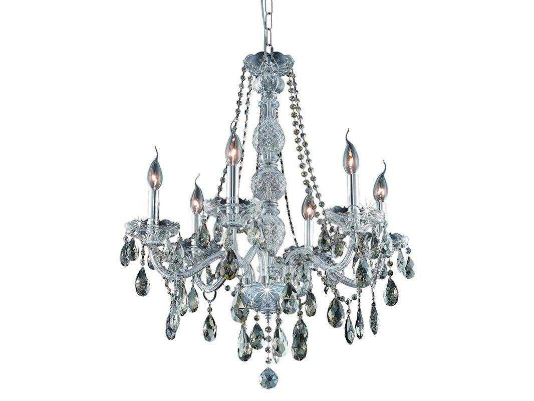 Elegant Lighting Verona 6-Light Chrome Gold Crystal Glass Candelabra Chandelier